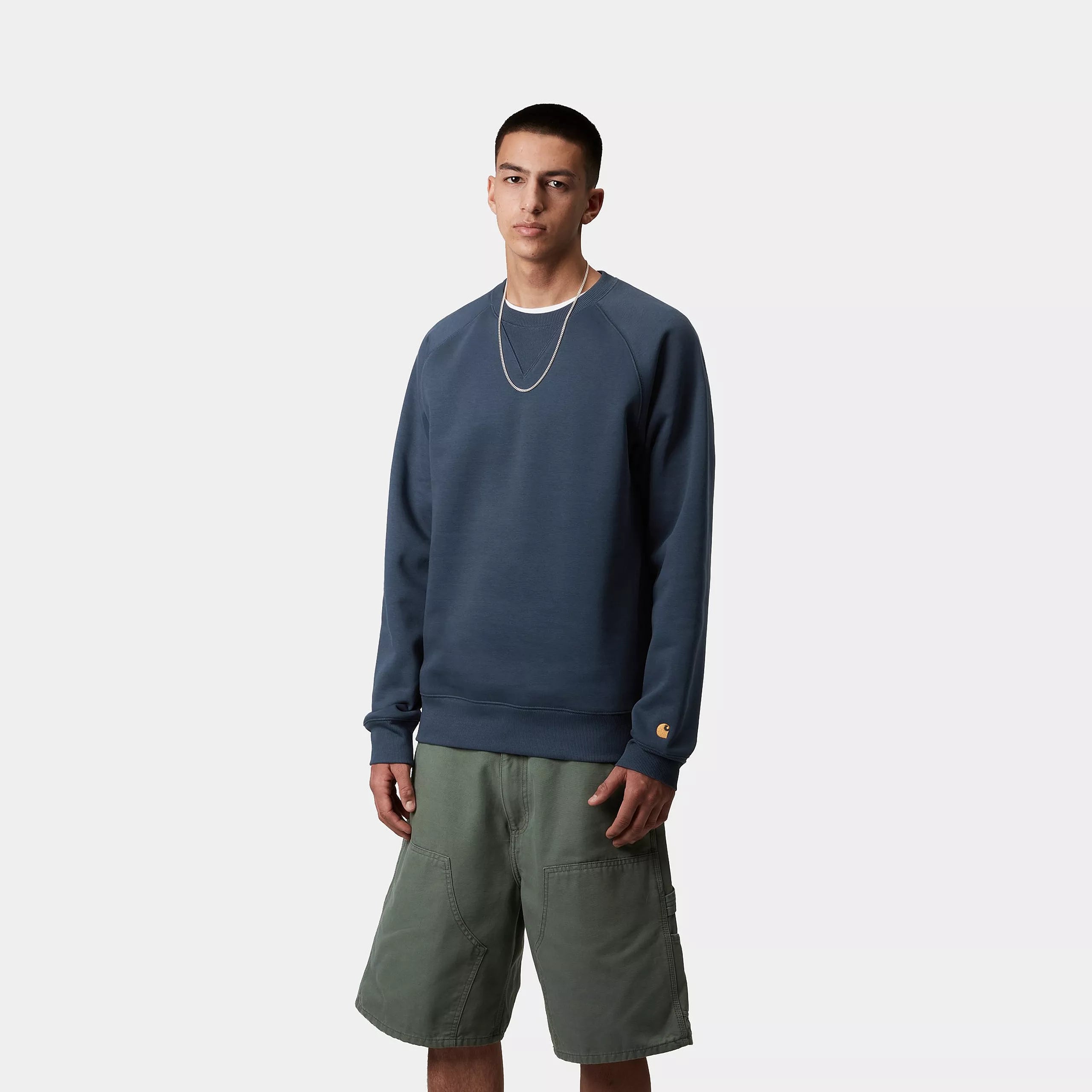 Carhartt WIP Chase Sweatshirt - Dusky Blue/Gold