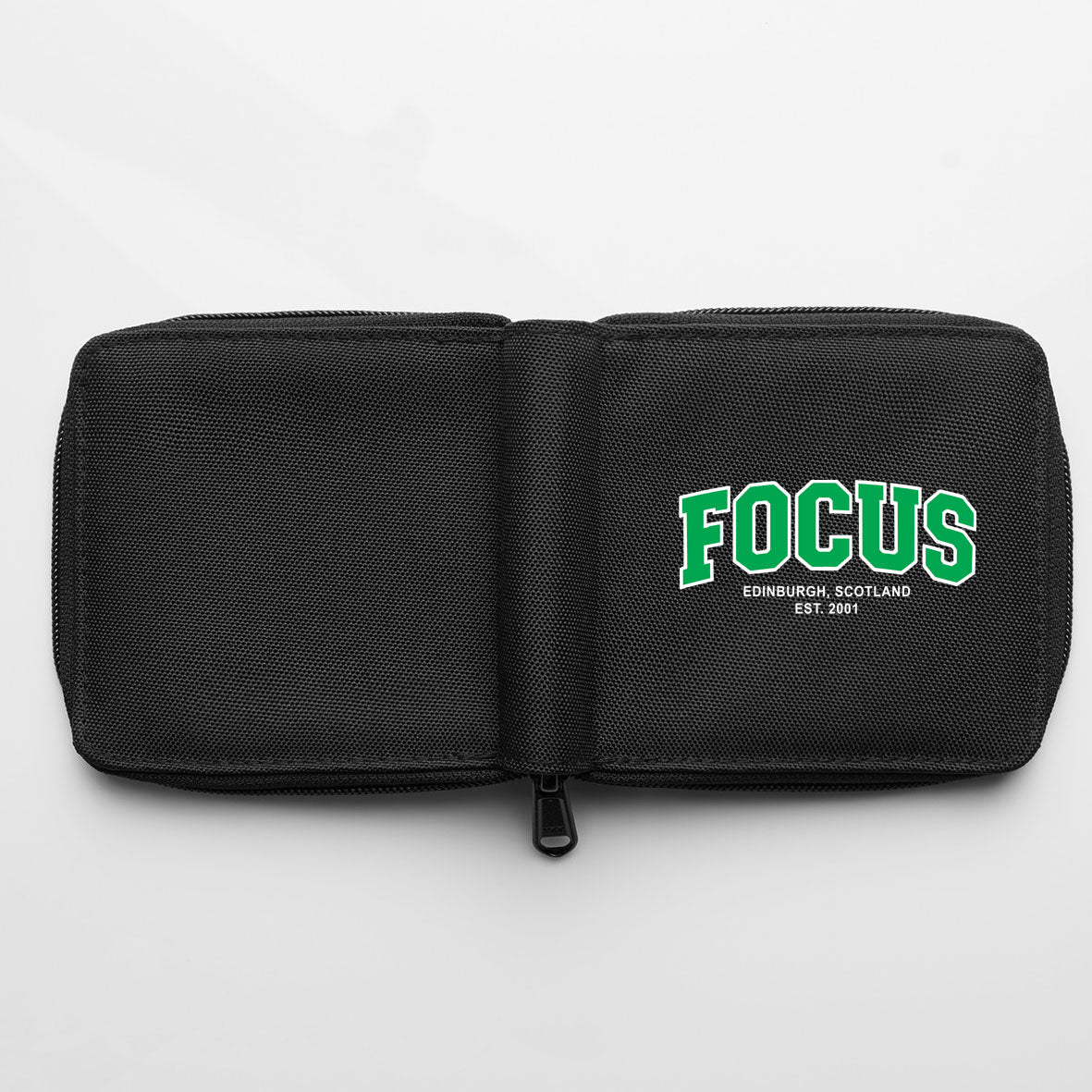 Focus College Zipped Wallet - Black/Green