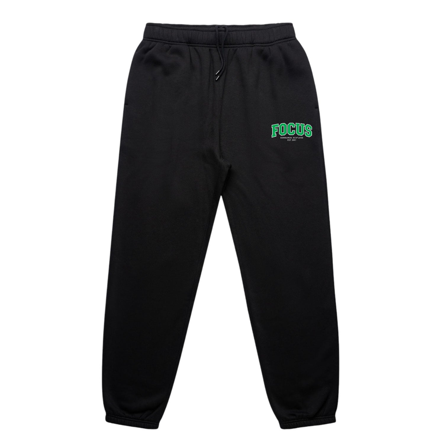 Focus College Logo Relaxed Sweatpants - Black