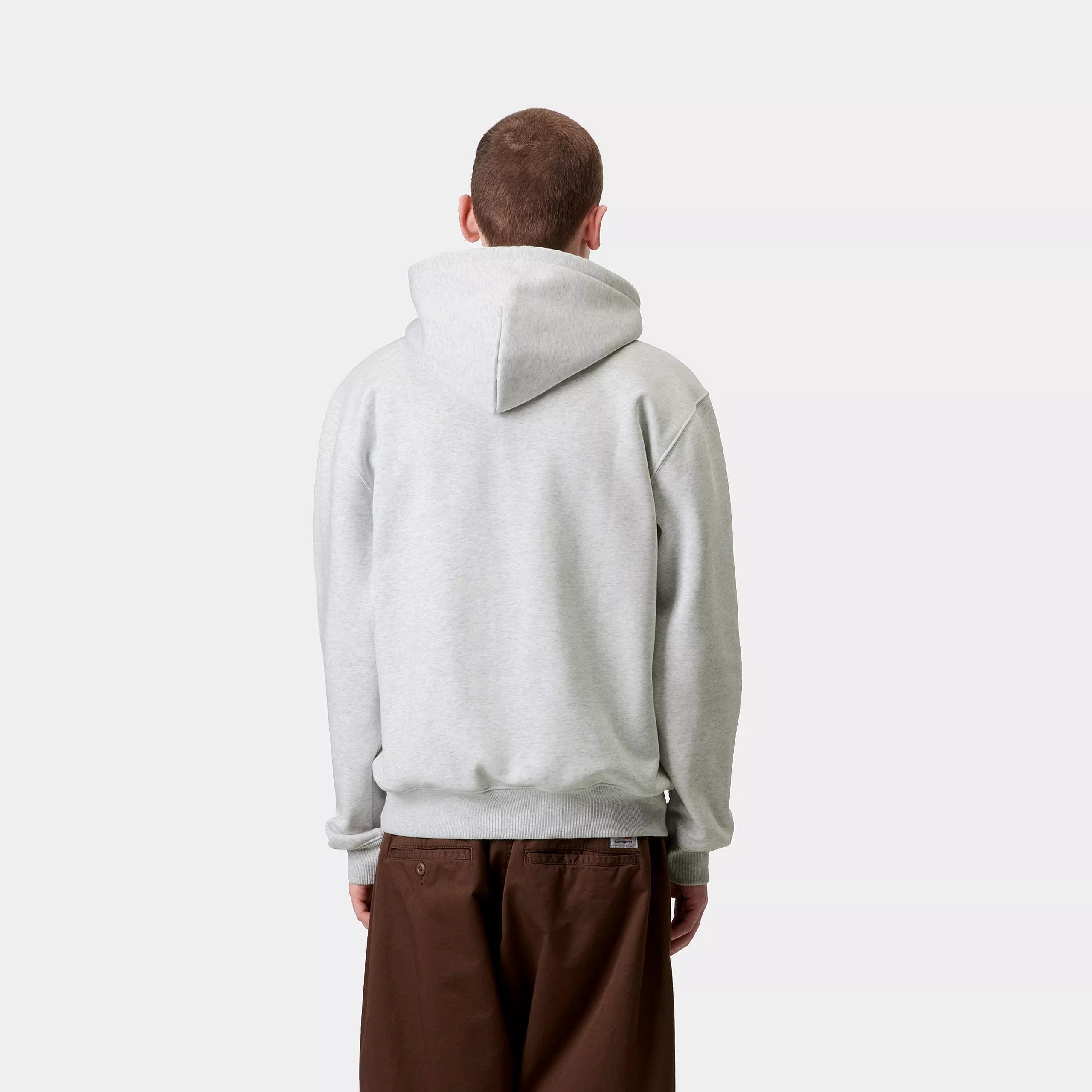 Carhartt WIP Hooded Sweatshirt - Ash Heather/Air Green