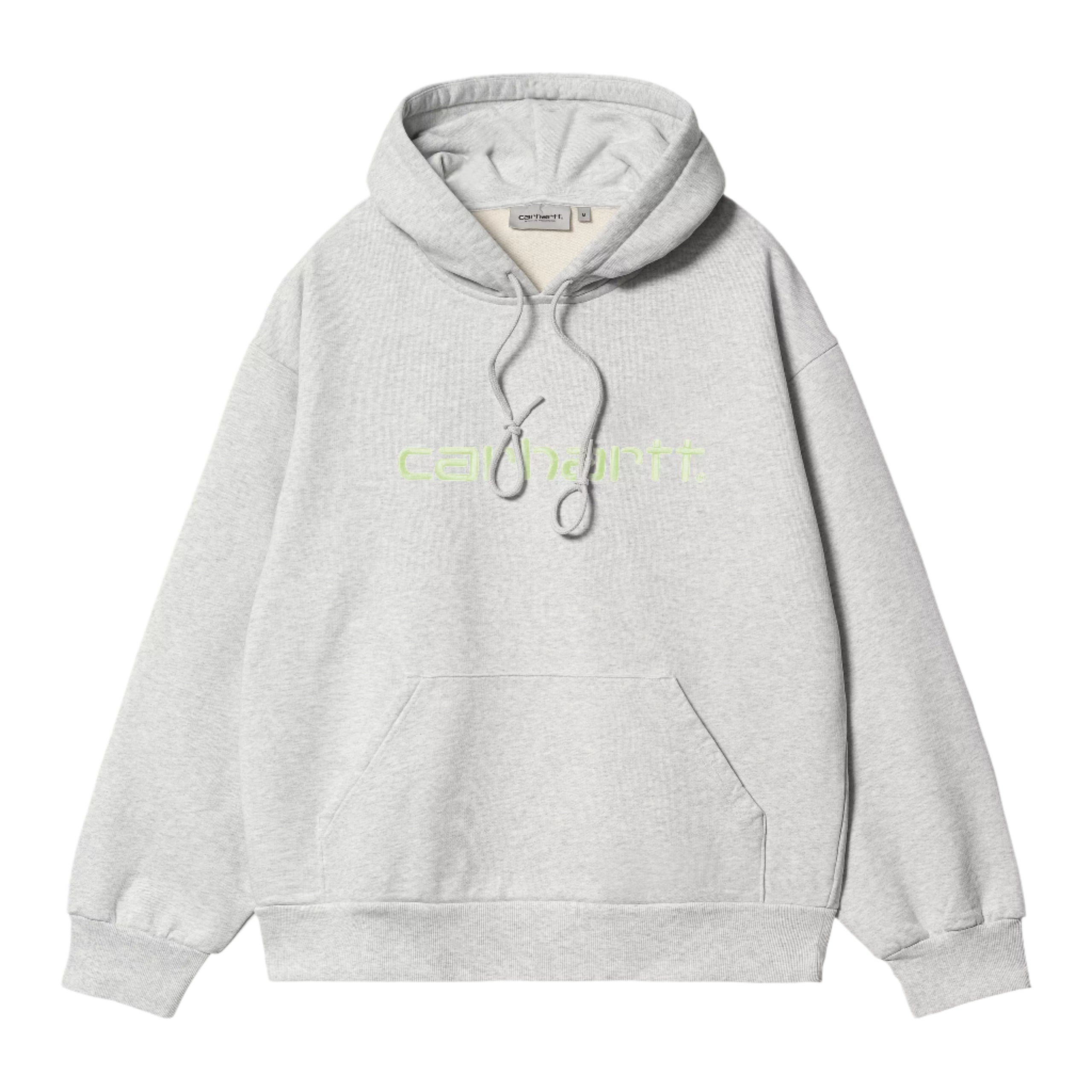 Carhartt WIP Hooded Sweatshirt - Ash Heather/Air Green
