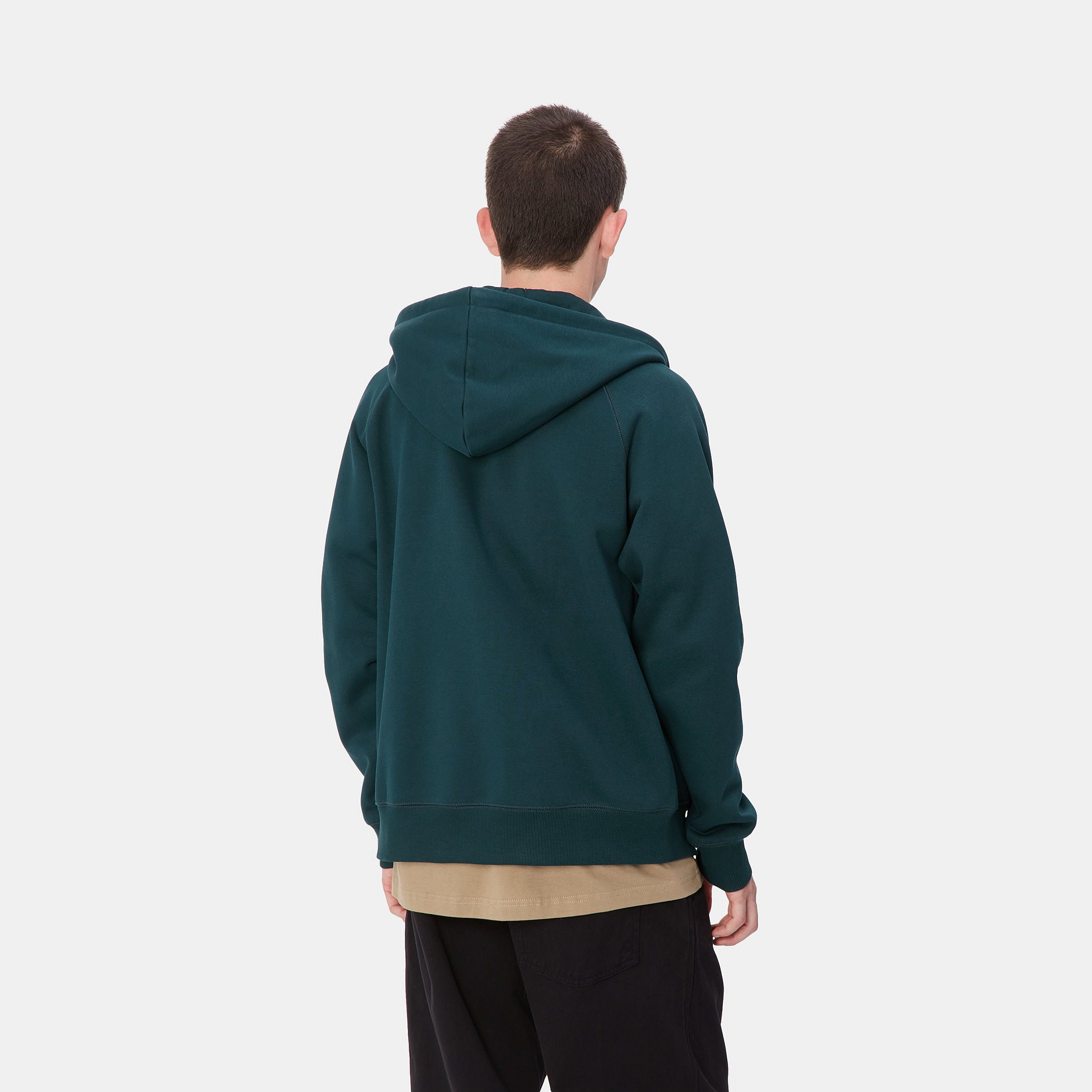 Carhartt WIP Hooded Chase Zip Jacket - Duck Blue/Gold