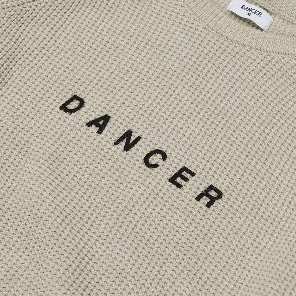 Dancer Logo Cotton Knit Sweater - Cream