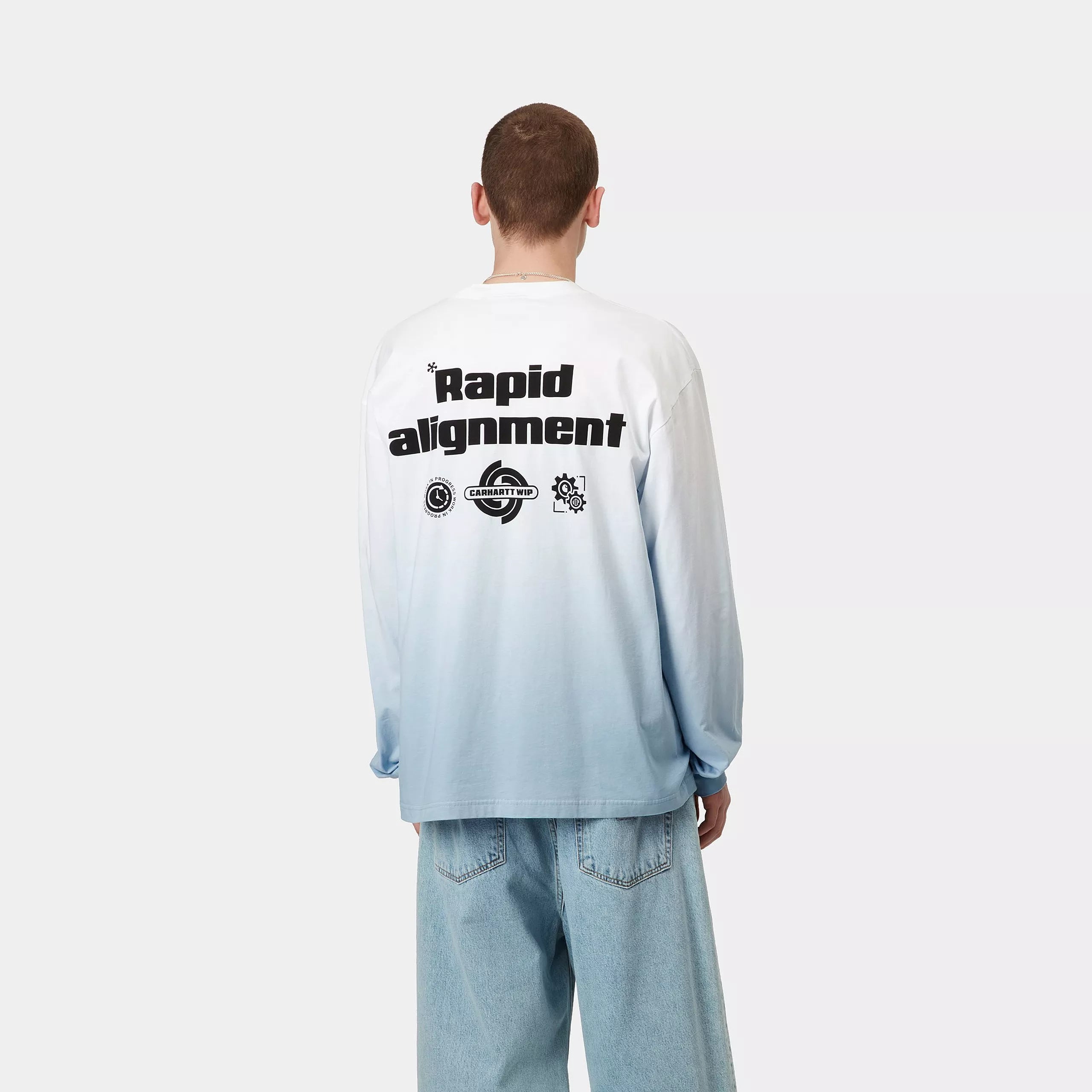 Carhartt WIP Light Work Longsleeve - White/Bluebird