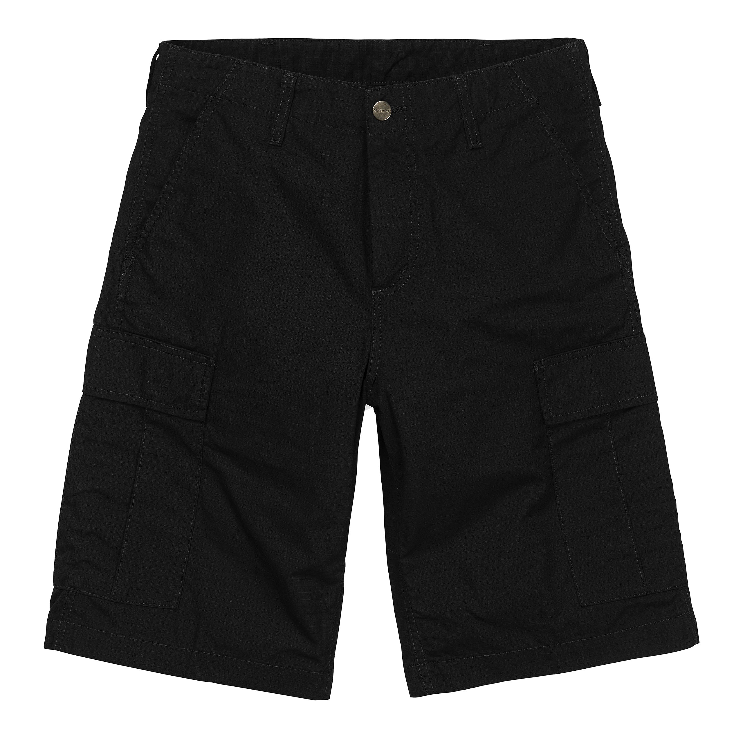 Black rinsed Carhartt cargo shorts with woven logo on side pocket. Free UK shipping on orders over £50.