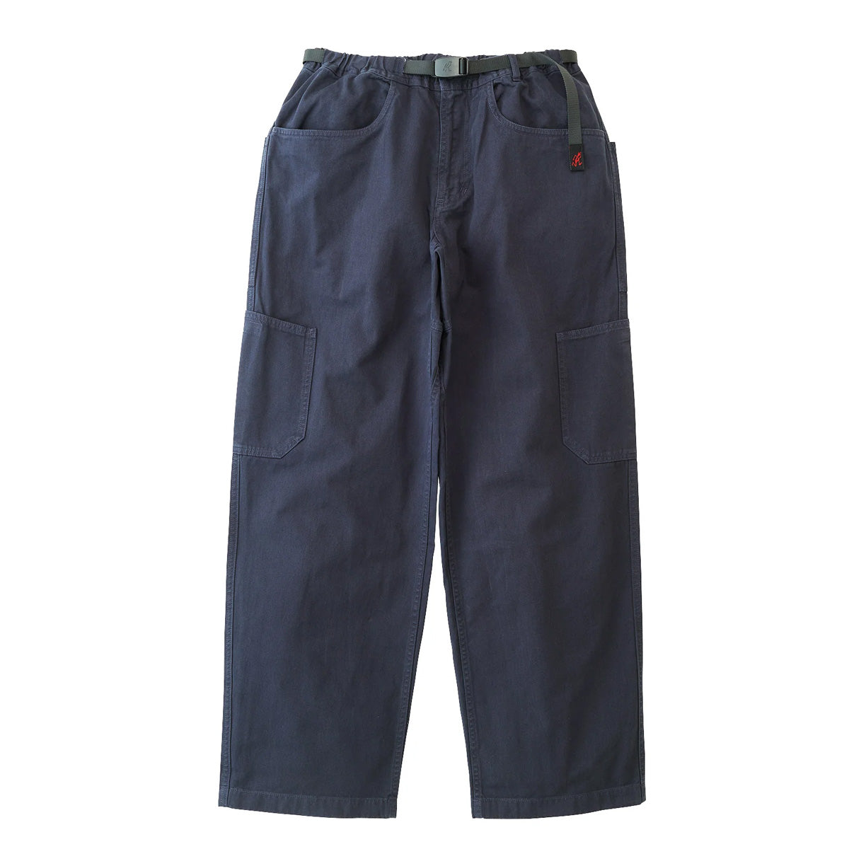 Navy blue gramicci outdoor trousers with Velcro side pockets and adjustable waist. Free uk shipping over £50