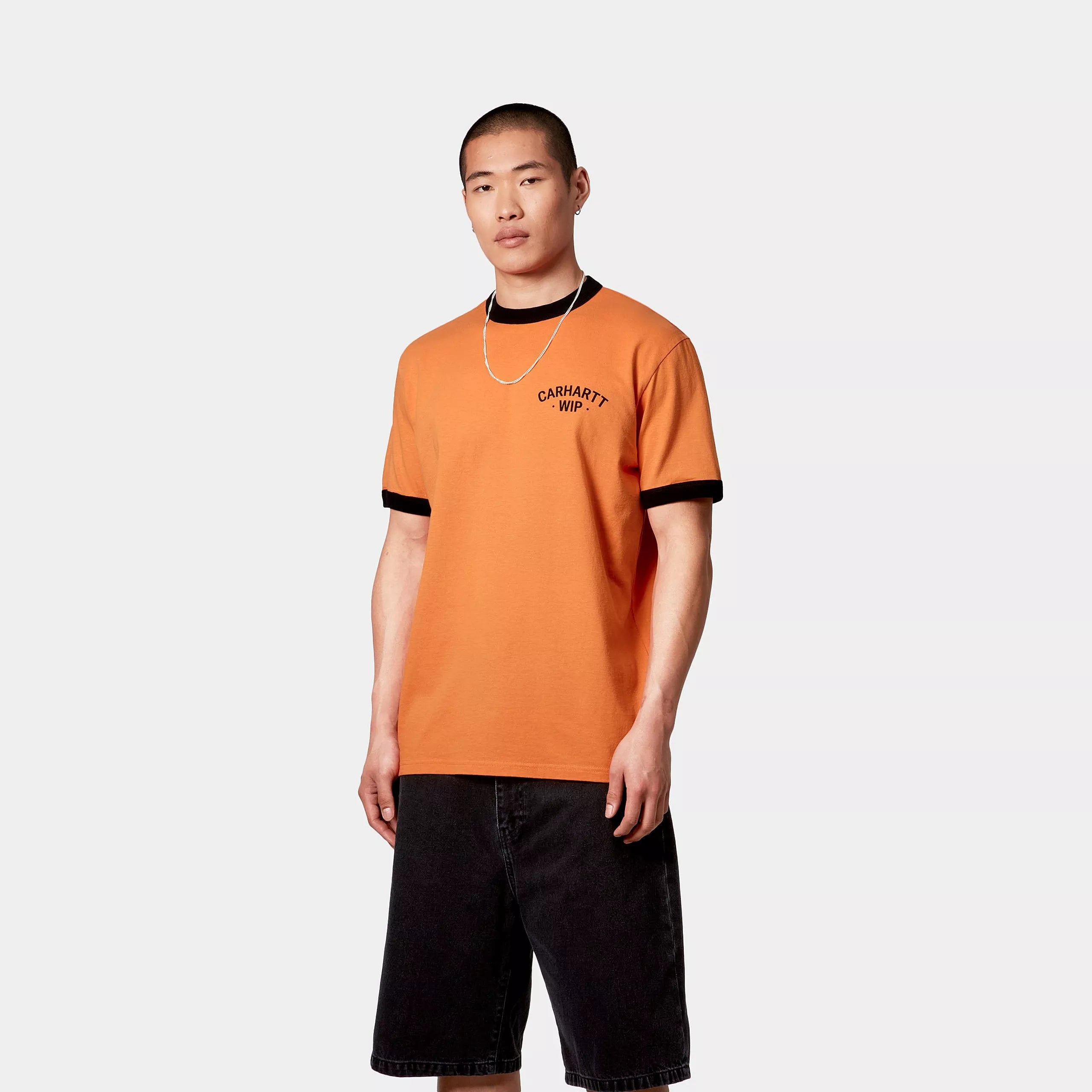 Carhartt WIP Pocket Ringer T-shirt - Pumpkin/Black