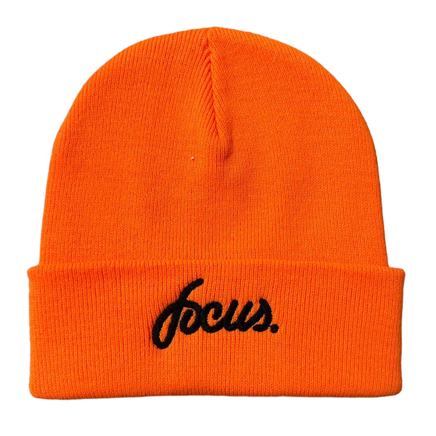 Focus Script Logo Beanie - Safety Orange