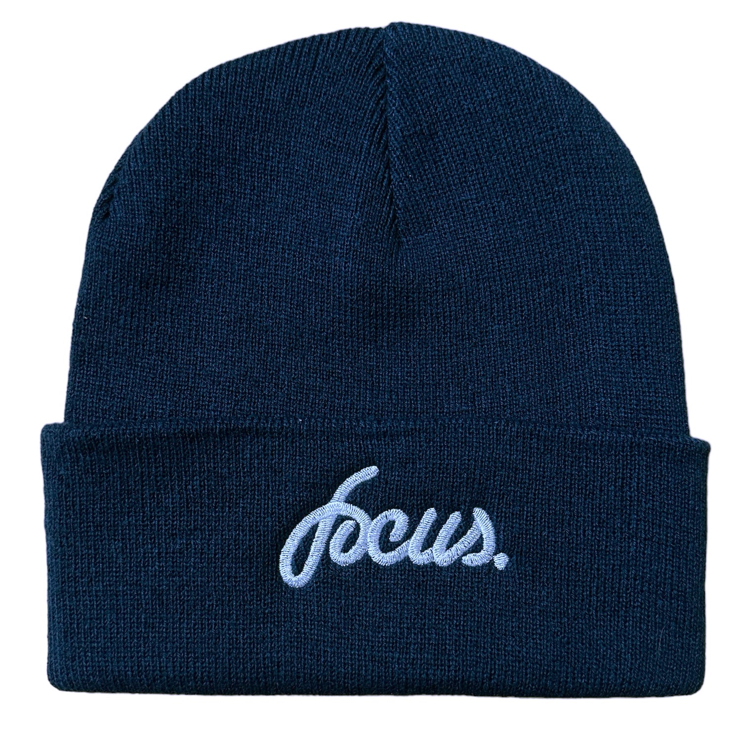 Focus Script Logo Beanie - Petrol Blue