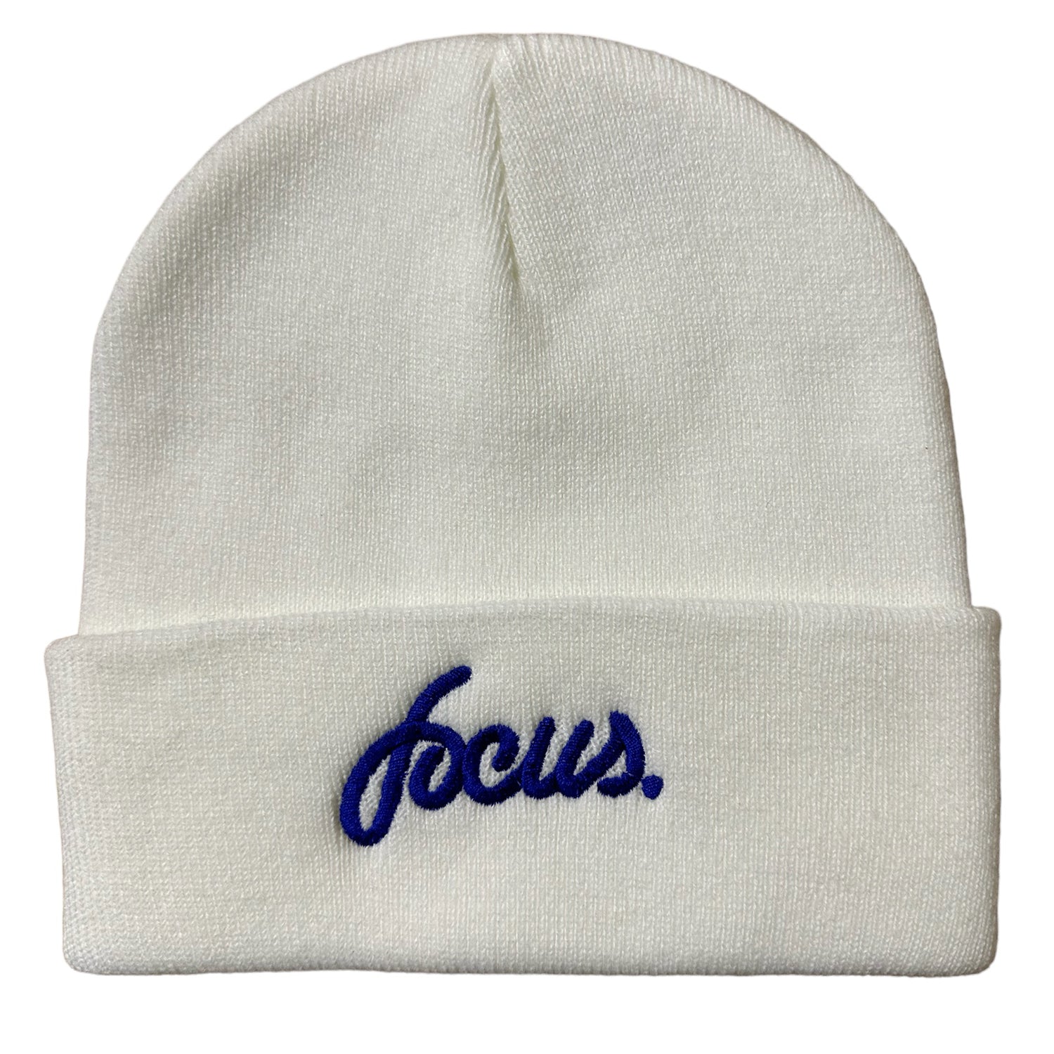 Focus Script Logo Beanie - White