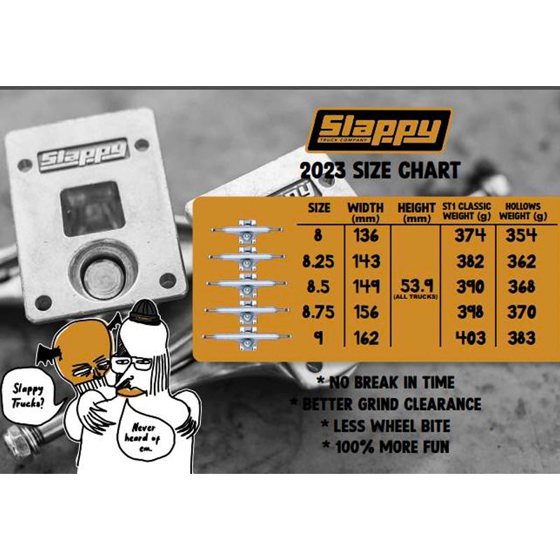 Slappy Trucks Classic ST1 Polished - 9" (Pair)