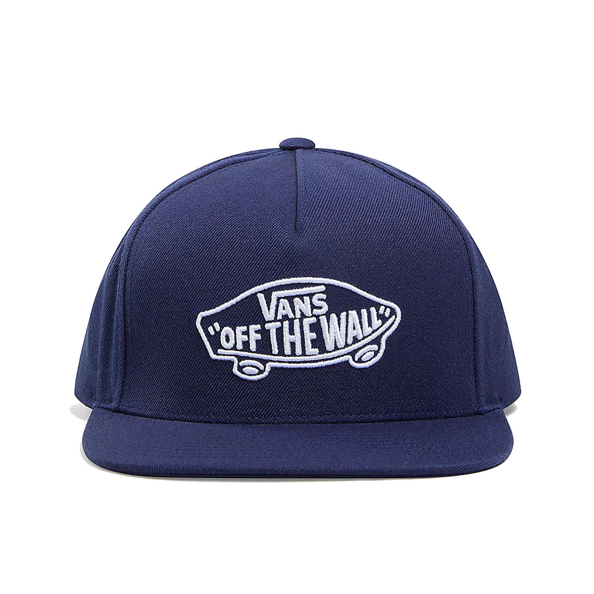 Navy blue vans six panel cap with white vans “off the wall” logo on front and adjustable strap on back. Free uk shipping over £50