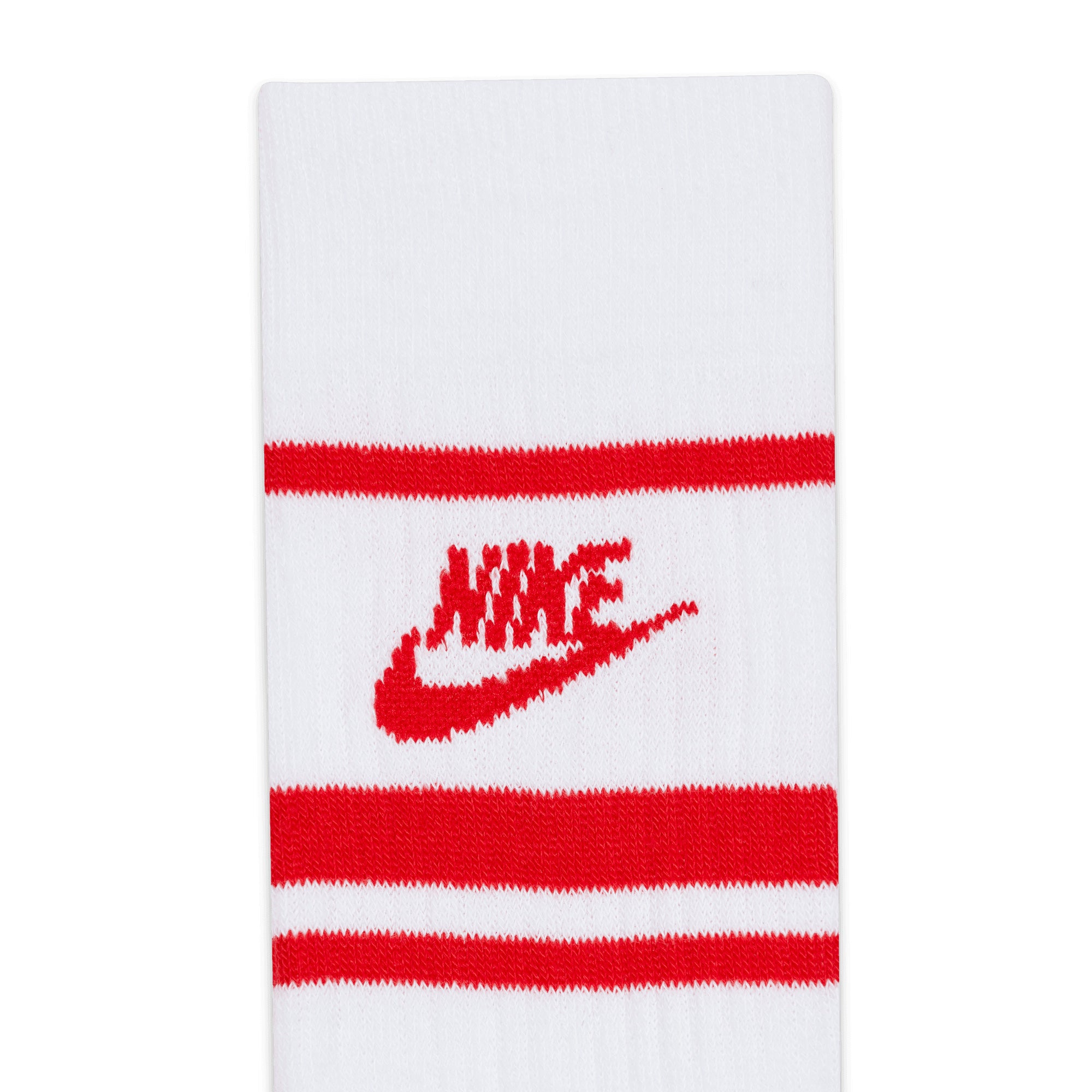 Nike SB Everyday Striped Essential Crew 3 pack Socks - White/University Red