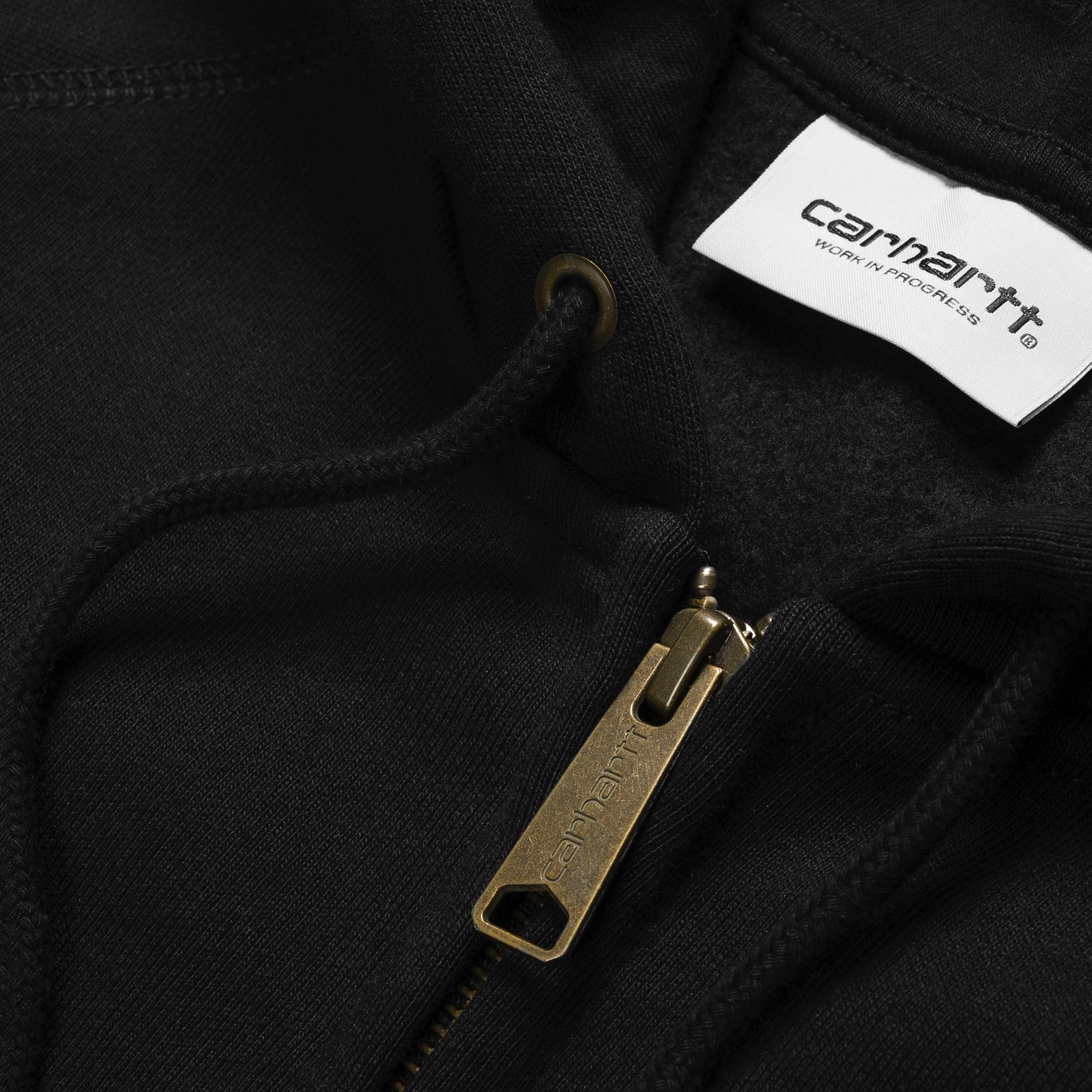 Carhartt WIP Hooded Chase Zip Sweatshirt - Black/Gold