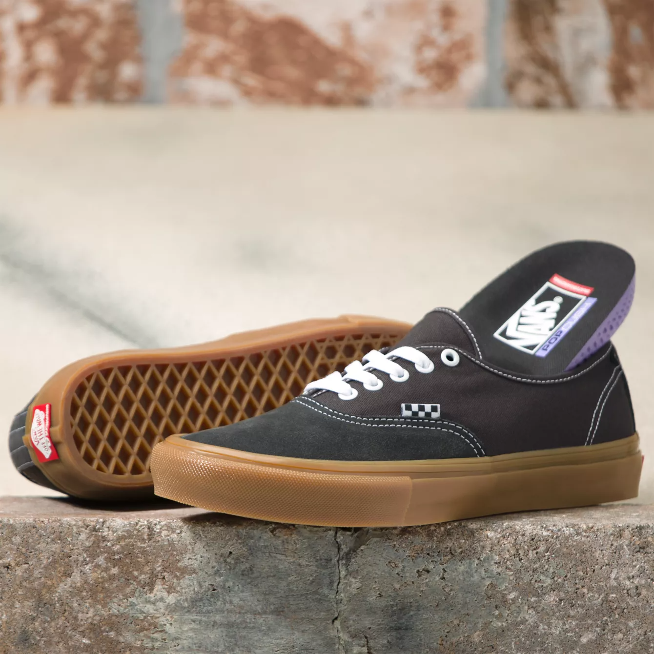 Vans Skate Authentic Shoes - Raven/Gum