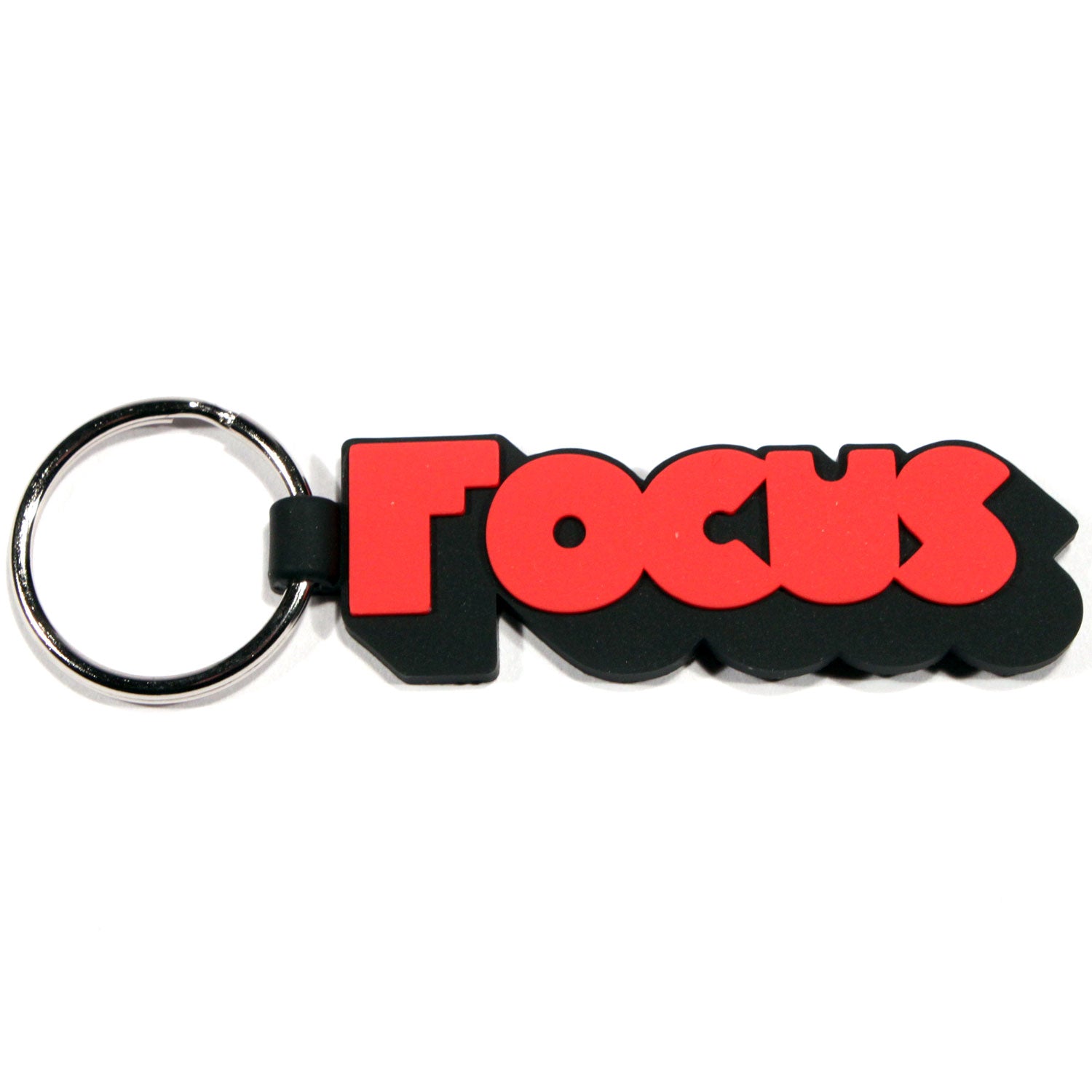 Focus 3D Logo Rubber Keychain - Black/Red