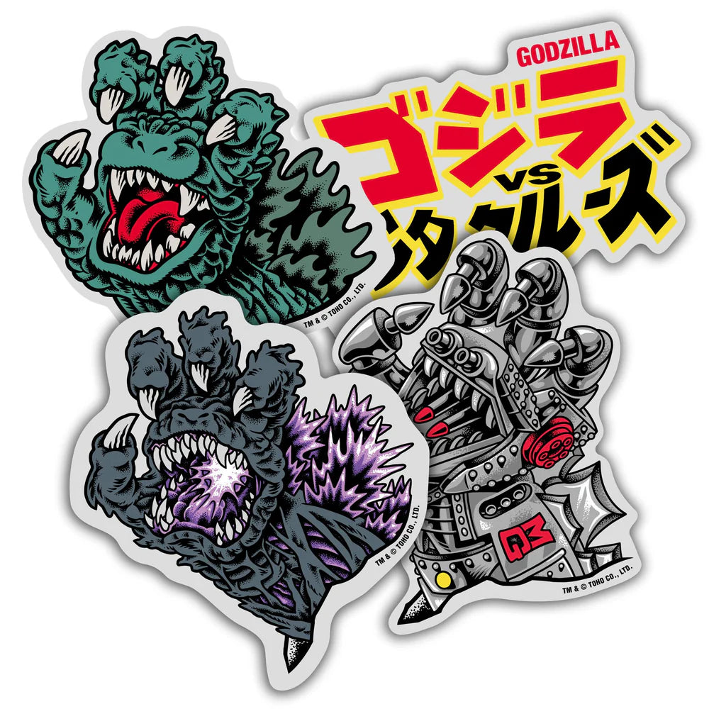 Santa Cruz x Godzilla Stickers - 4 Pack