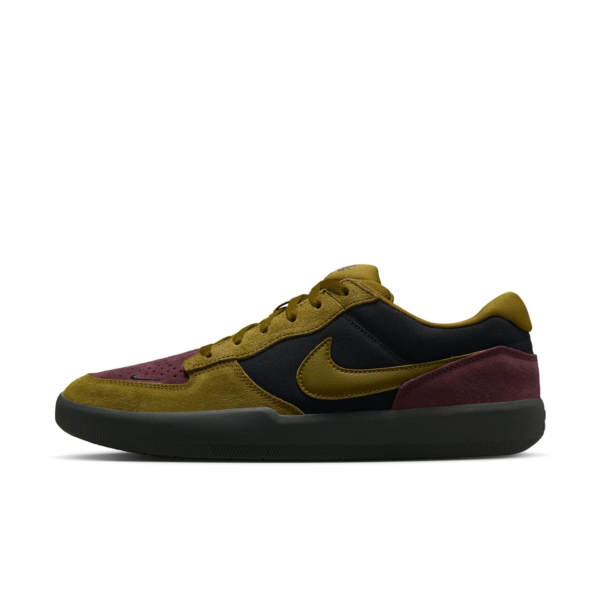 Nike SB Force 58 Shoes - Black/Olive Flak-Burgundy Crush