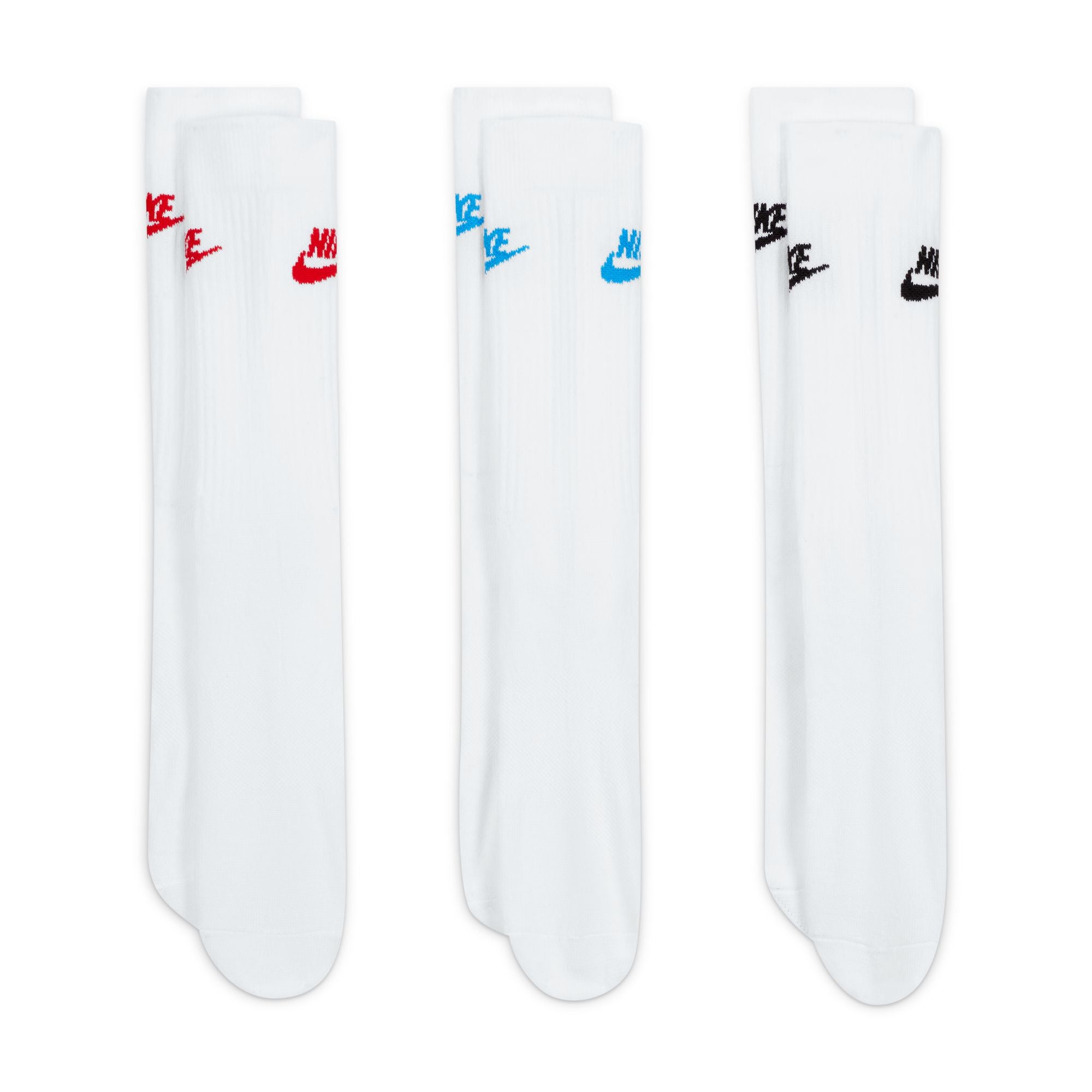 Nike Everyday Essential Crew 3 Pack Socks - White/Red/Blue/Black