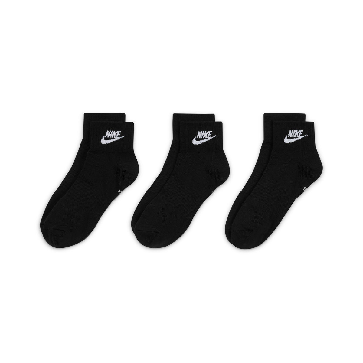 Nike Everyday Essential Ankle 3 Pack Socks - Black/White