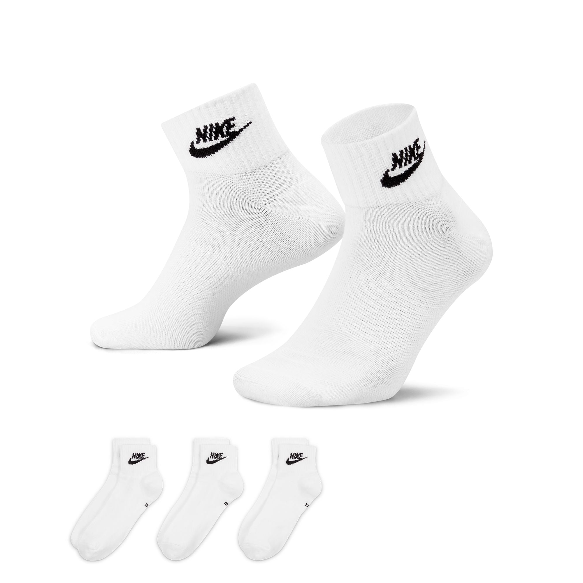 Nike Everyday Essential Ankle 3 Pack Socks -White/Black