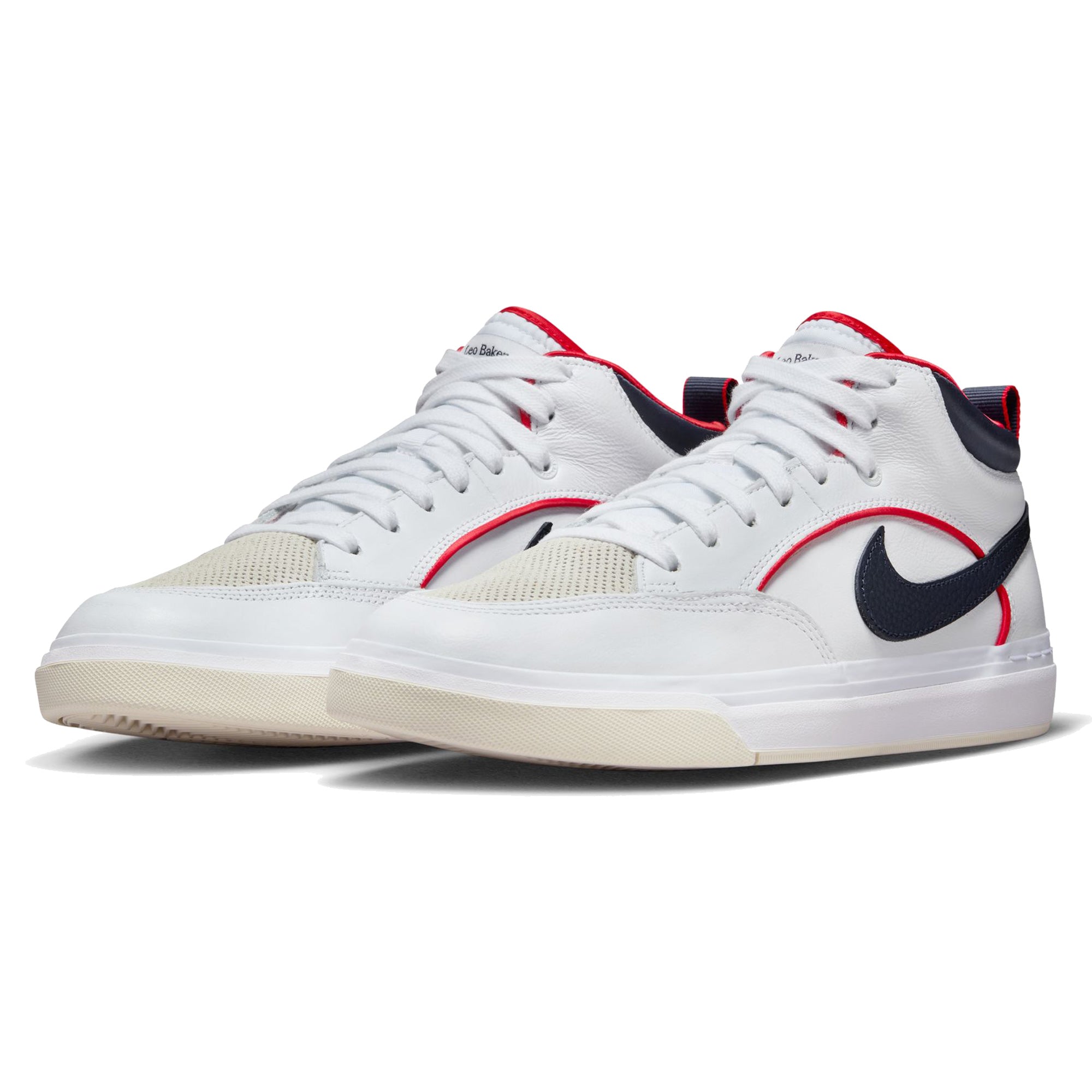 Nike SB Leo Baker React Premium Shoes White Midnight Navy University