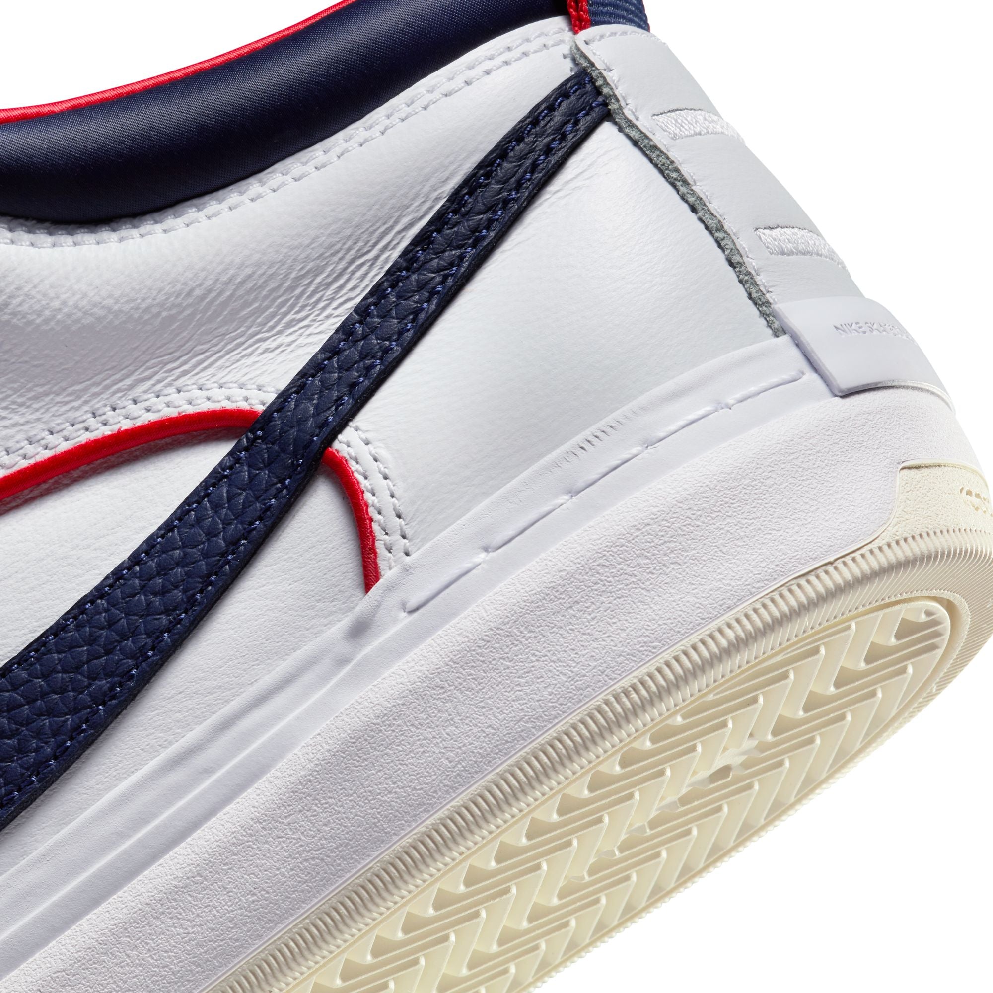 Nike SB Leo Baker React Premium Shoes - White/Midnight Navy-University Red-White