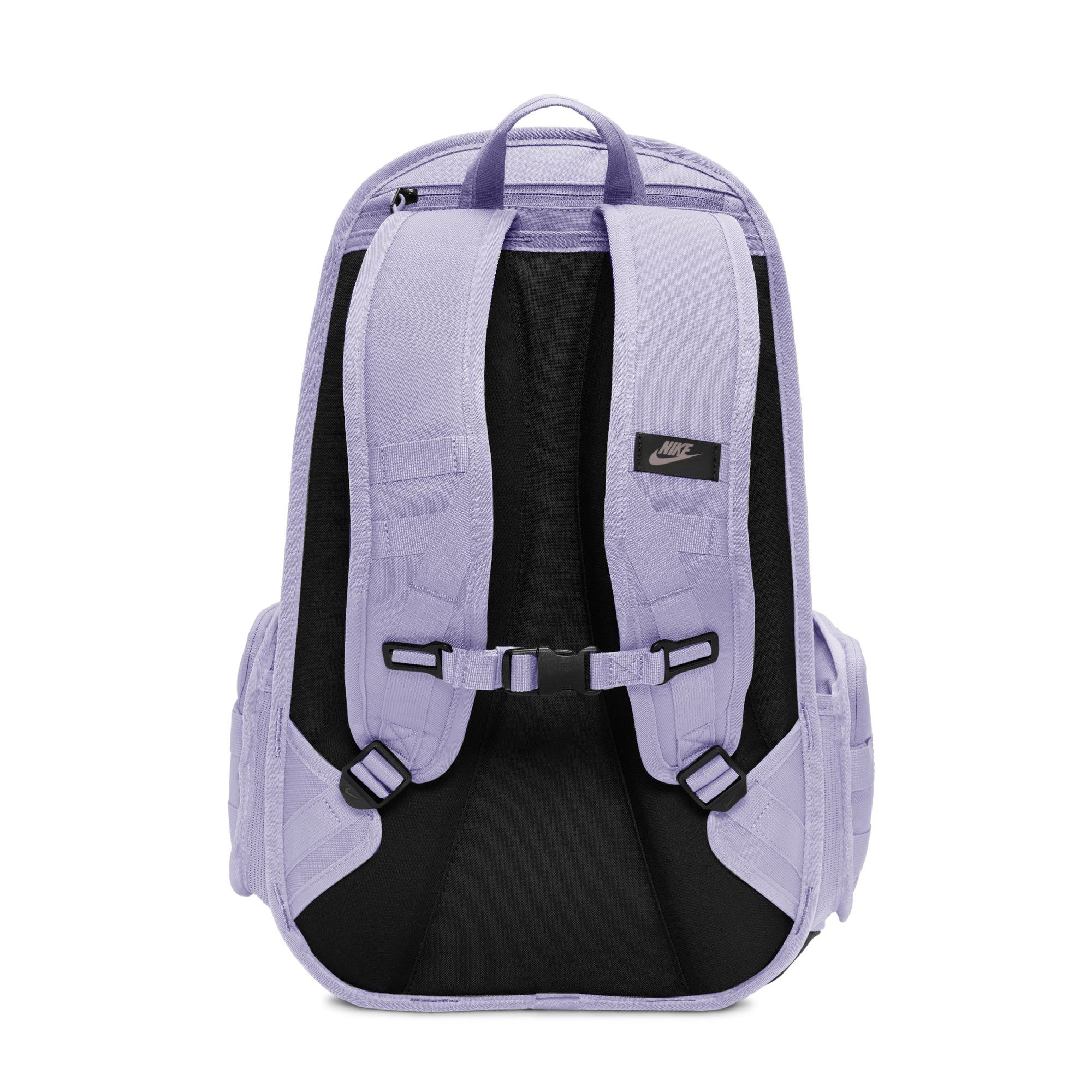 Purple nike sb backpack with adjustable Velcro skate straps and black nike sb logo on front. Free uk shipping over £50