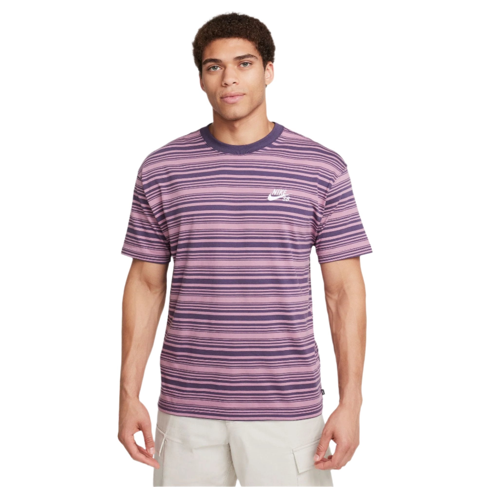 Nike SB Striped T-shirt - Plum Dust