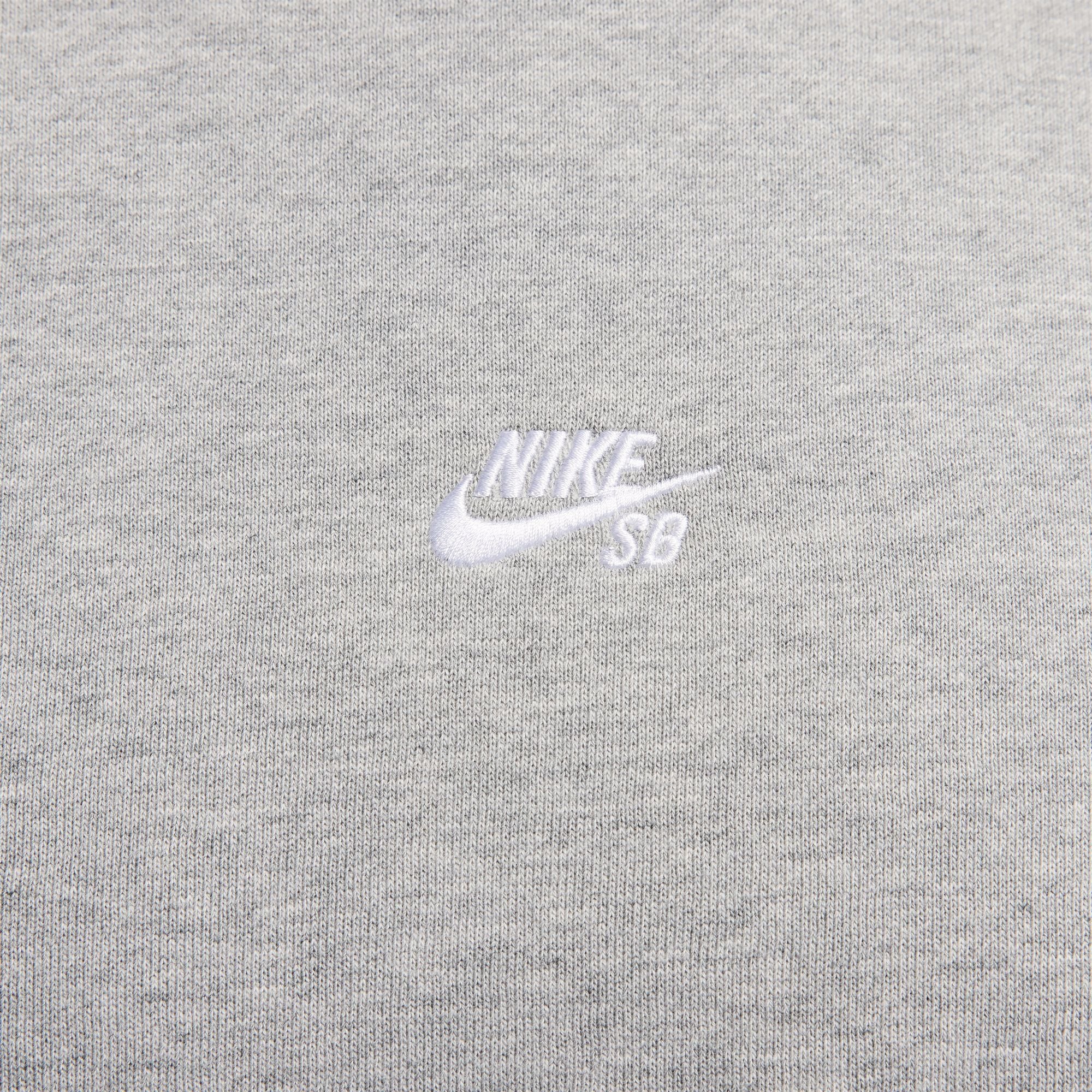 Nike SB Embroidered Crewneck Sweatshirt - Dark Grey Heather/White