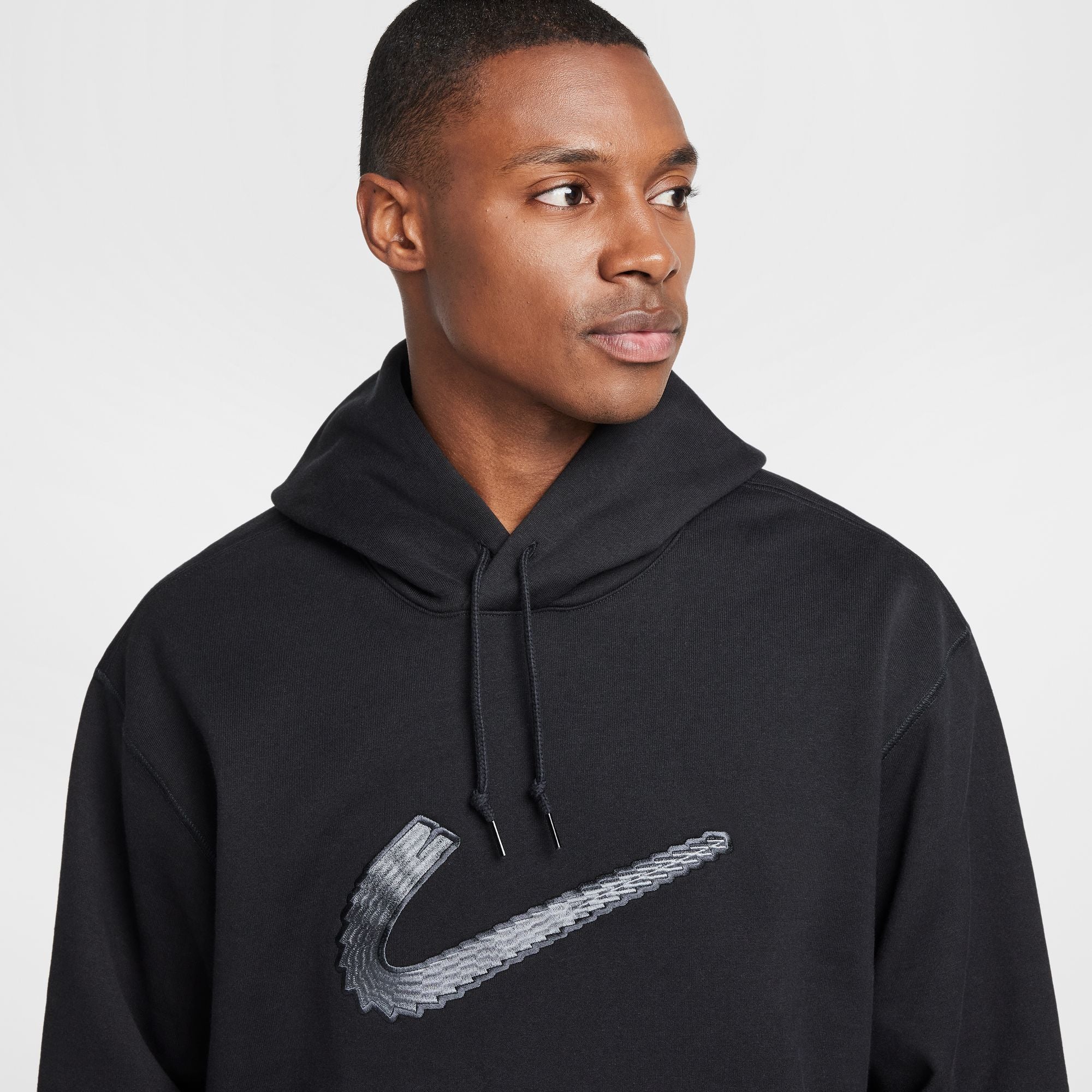 Nike SB Swoosh Hooded Sweatshirt - Black/White