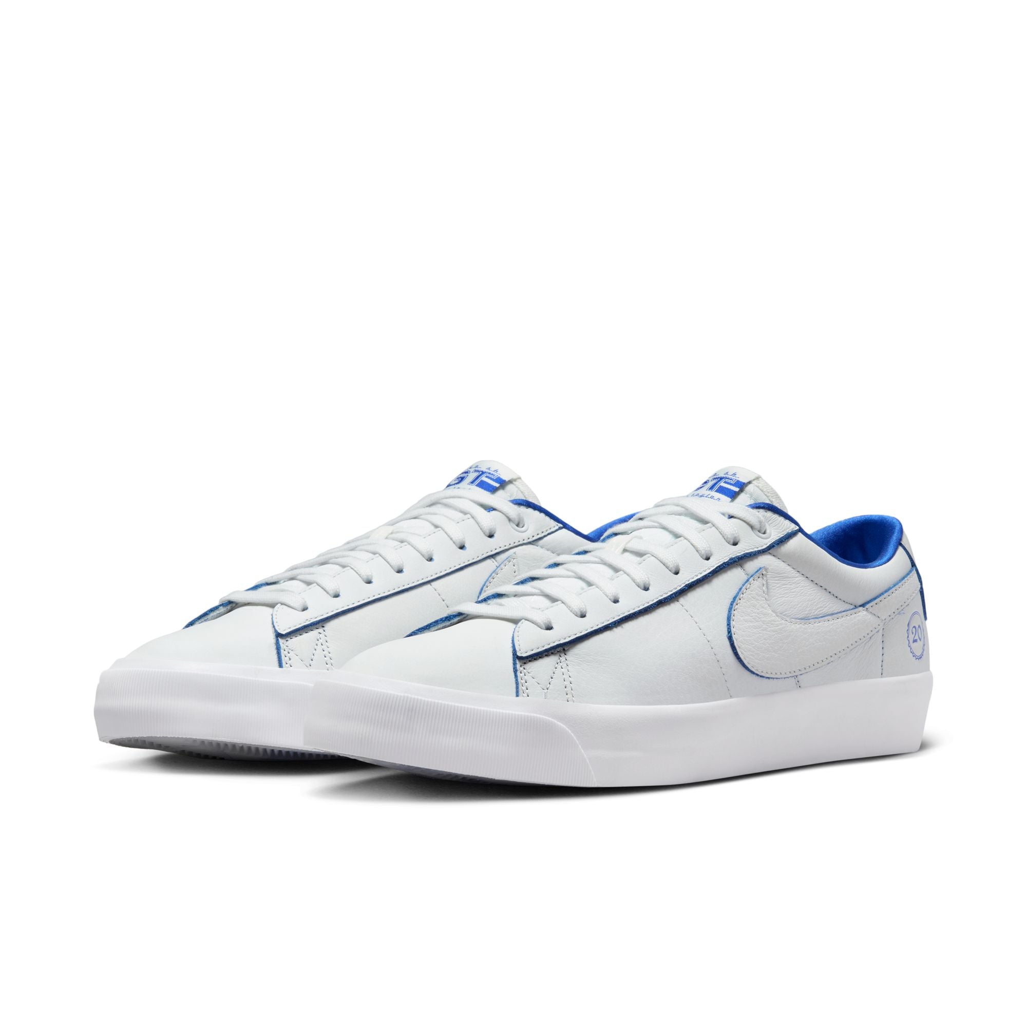 Nike SB Zoom 20 Year Anniversary Blazer Low Pro GT Shoes - Summit White/Game Royal