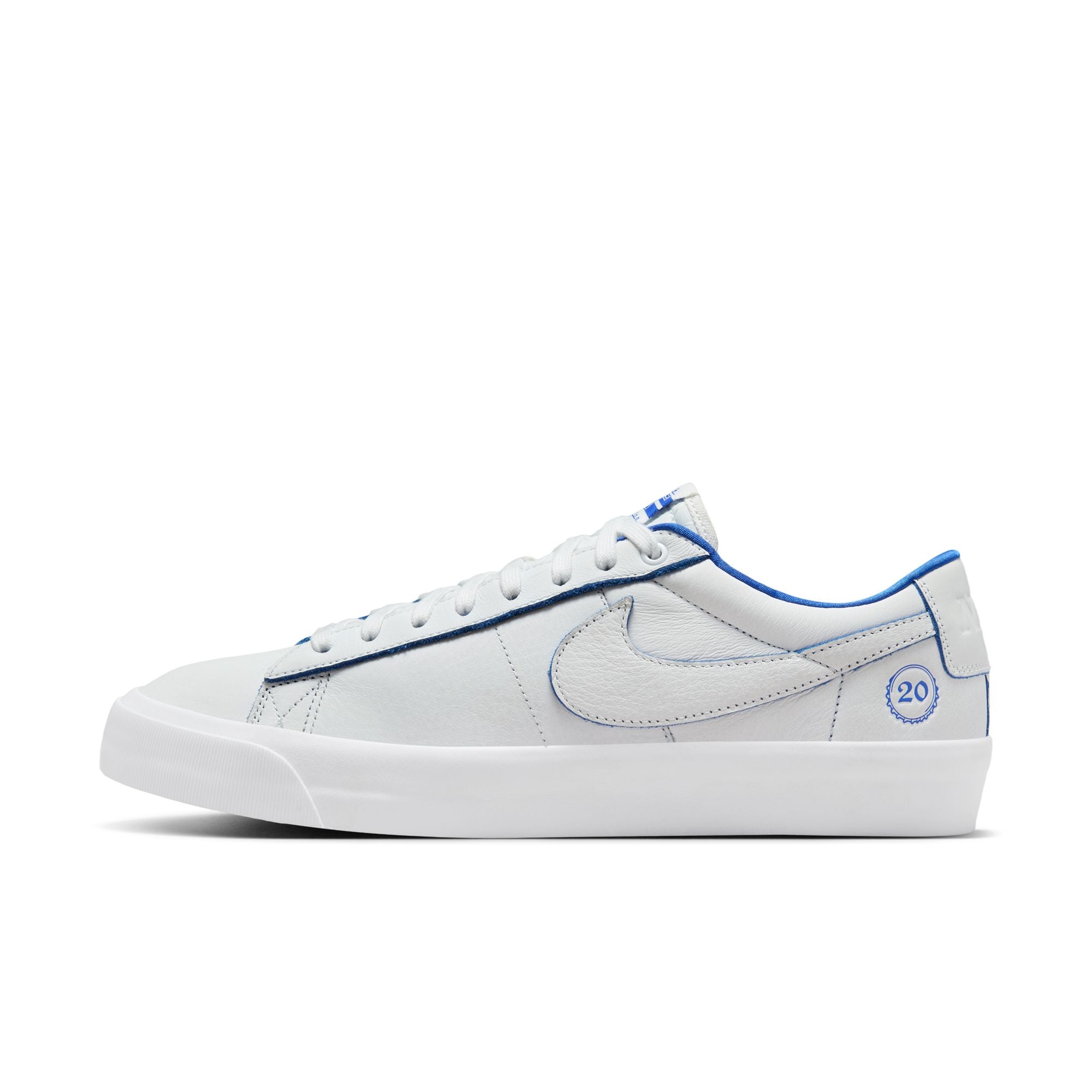 Nike SB Zoom 20 Year Anniversary Blazer Low Pro GT Shoes - Summit White/Game Royal