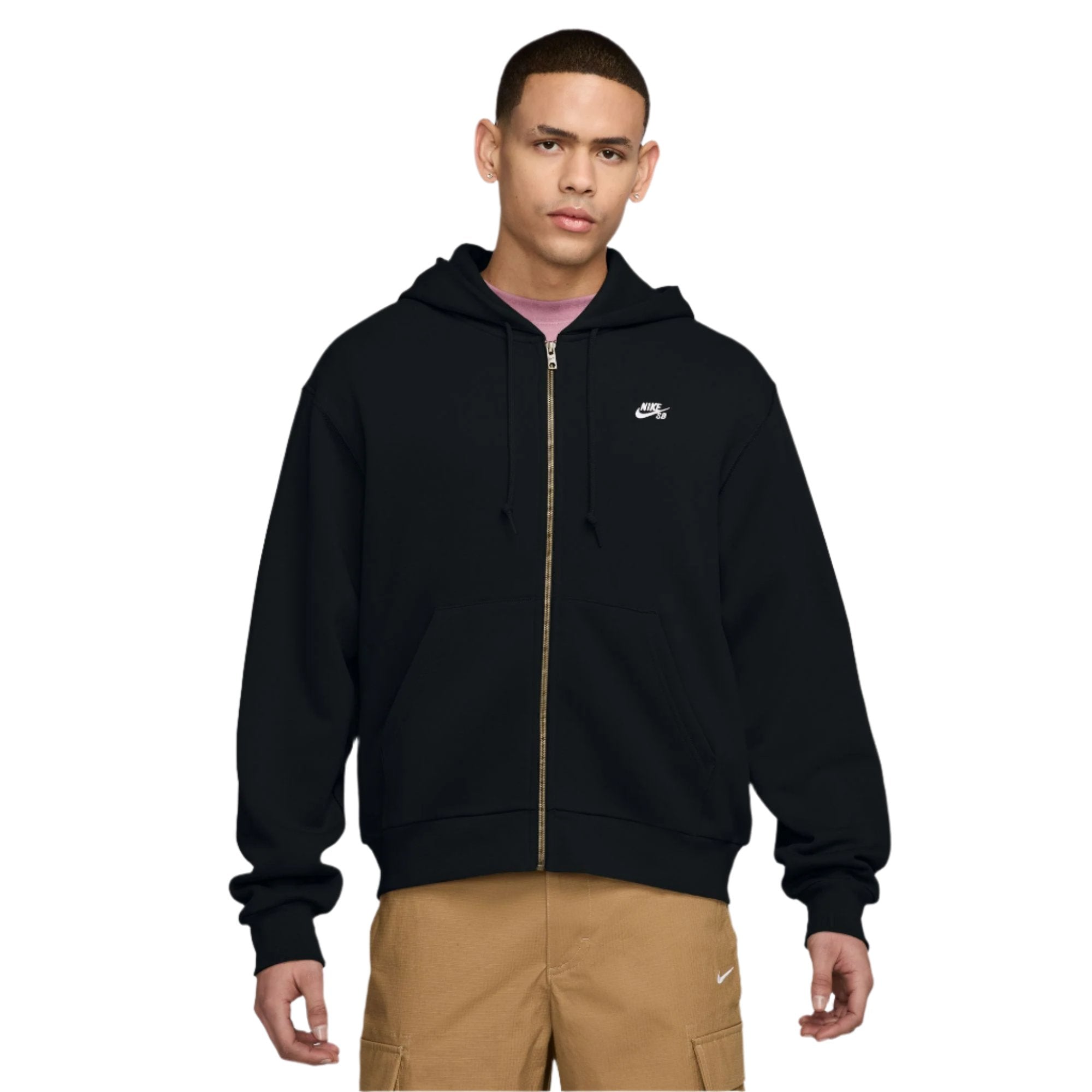 Nike SB Embroidered Zipped Hooded Sweatshirt - Black/White