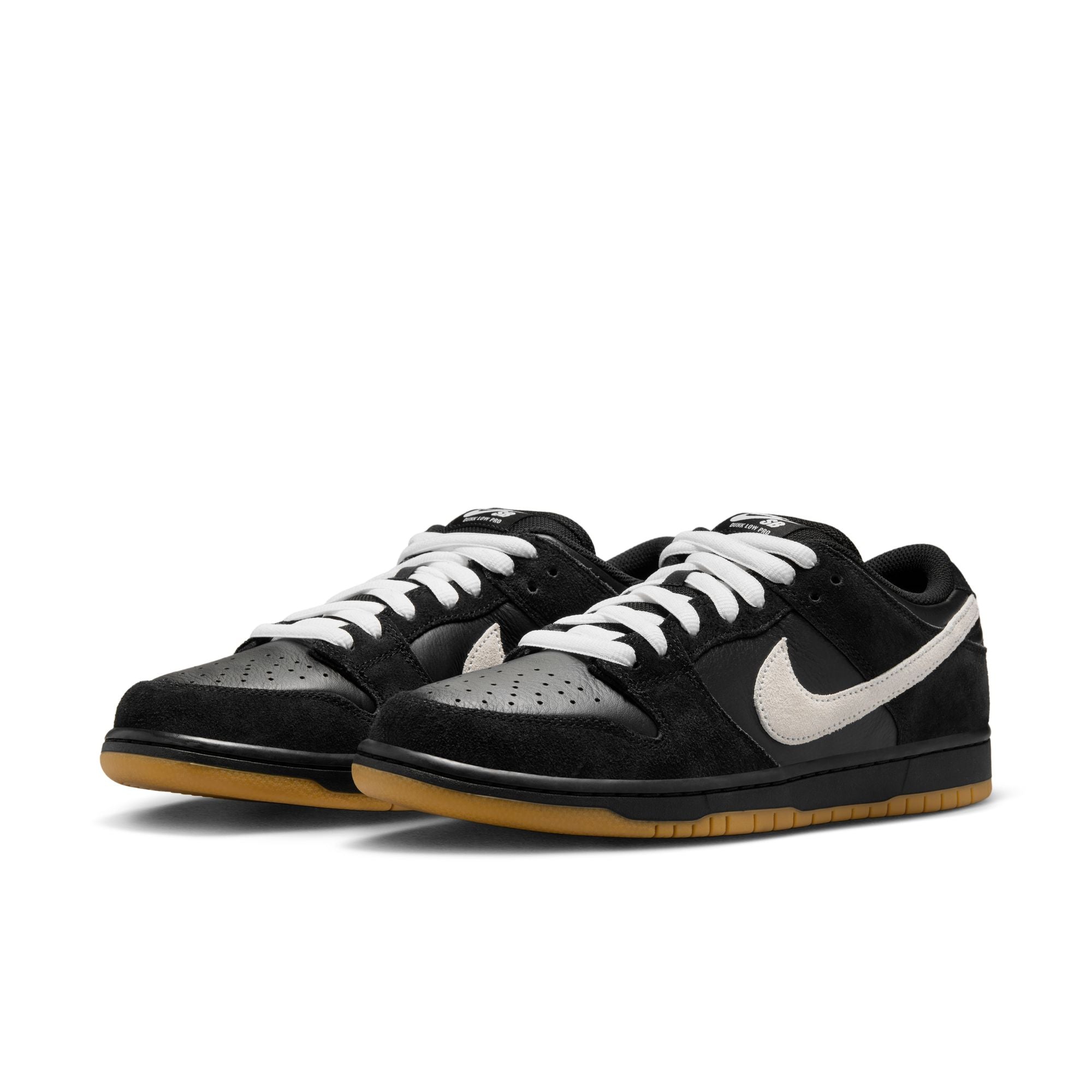 Nike SB Dunk Low Pro Shoes - Black/White-Black-Gum Light Brown