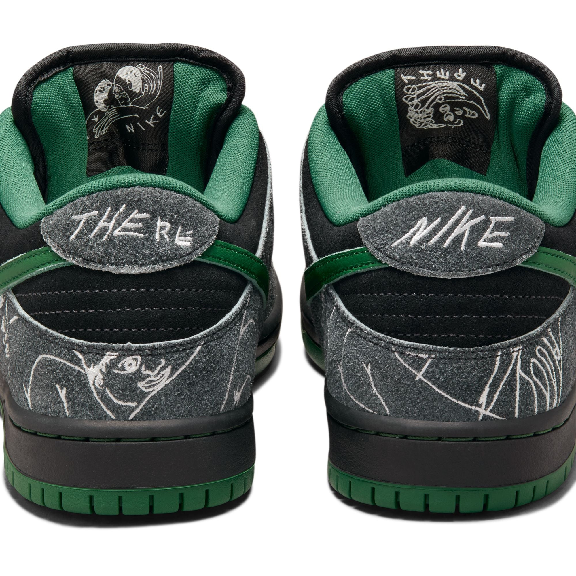 RAFFLE! Nike SB x There Skateboards Dunk Low Pro Premium Shoes - Black/Gorge Green-Summit White