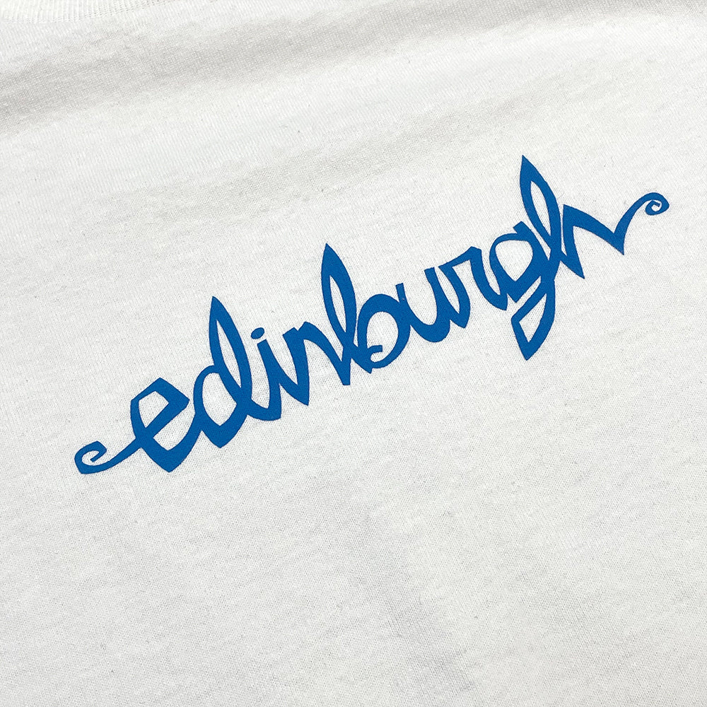 Chocolate Flip The Script Edinburgh T-shirt - White