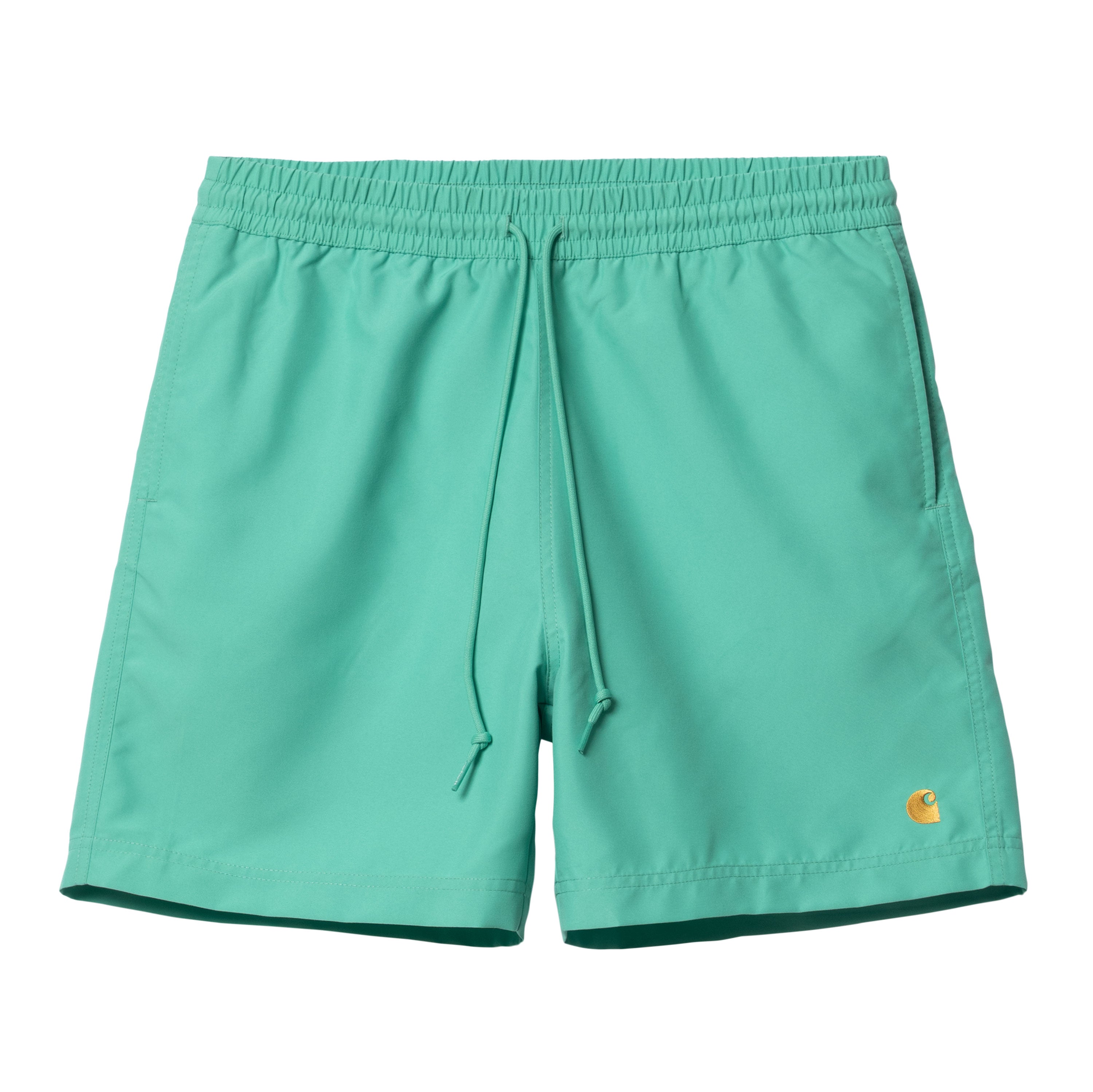Carhartt WIP Chase Swim Shorts - Aqua Green/Gold
