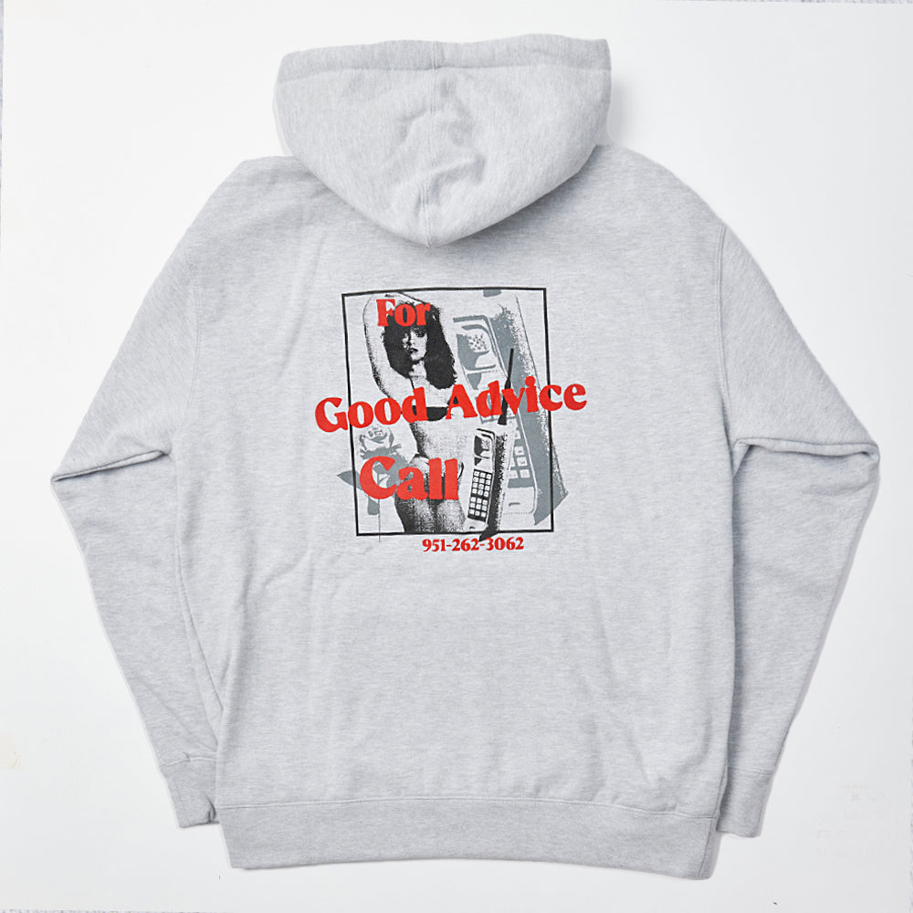 Good Advice Chat Line Hooded Sweatshirt - Heather Grey