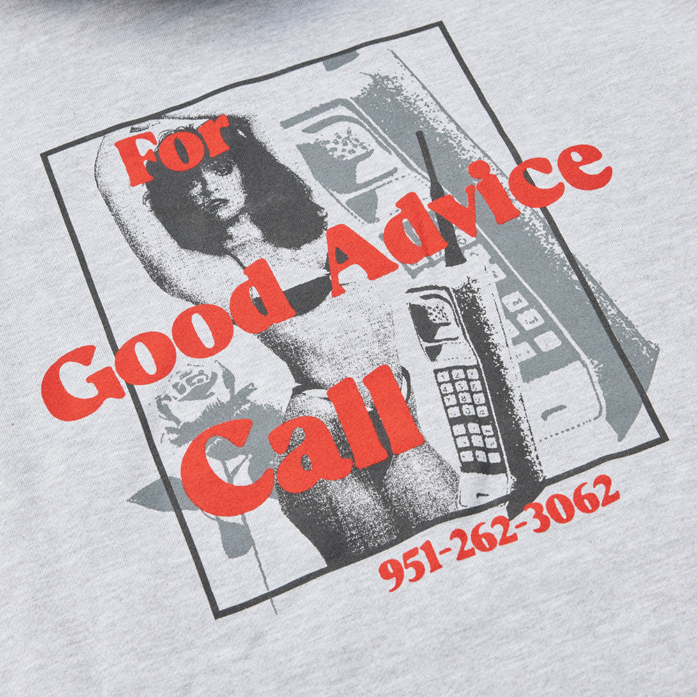 Good Advice Chat Line Hooded Sweatshirt - Heather Grey