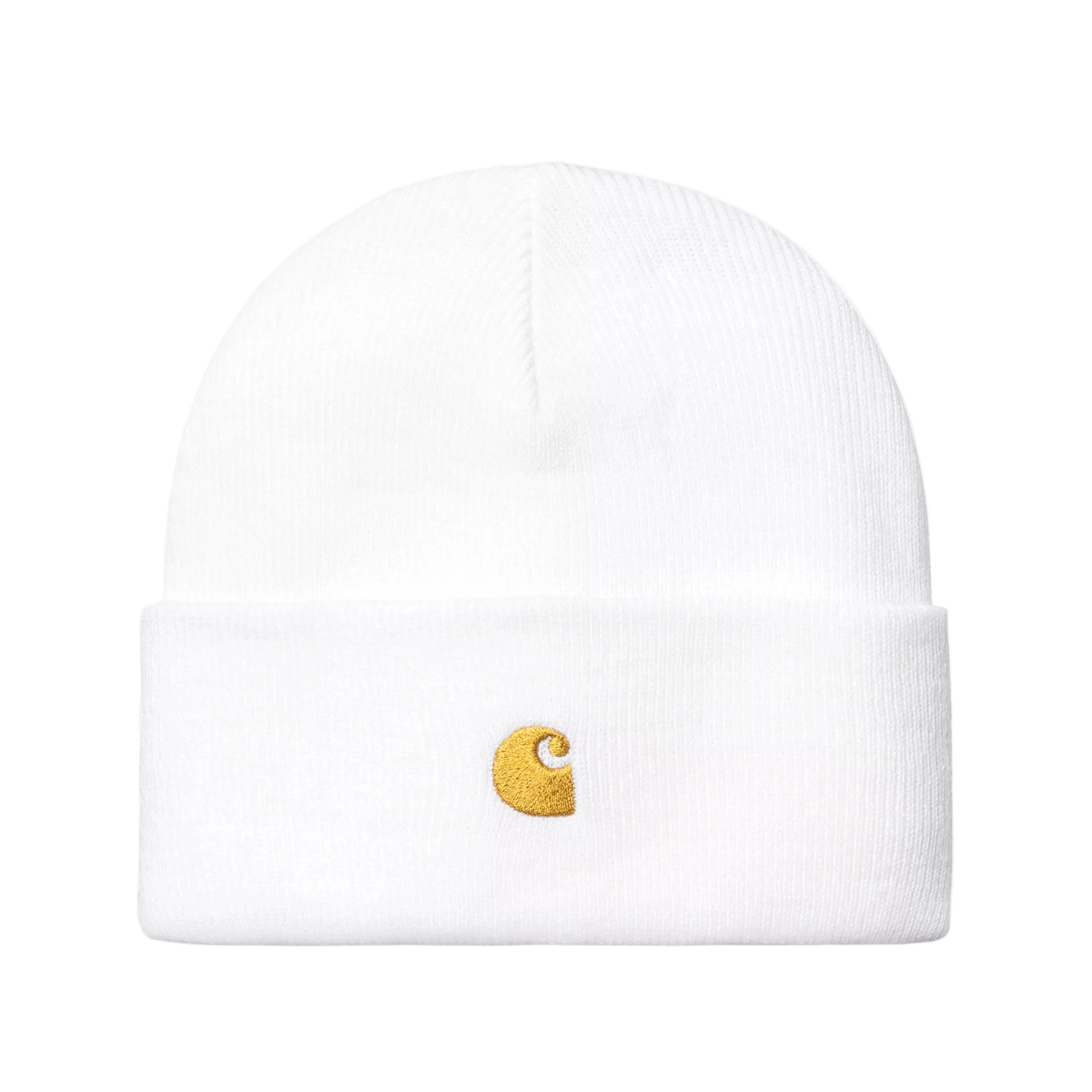 Carhartt WIP Chase Beanie - White/Gold