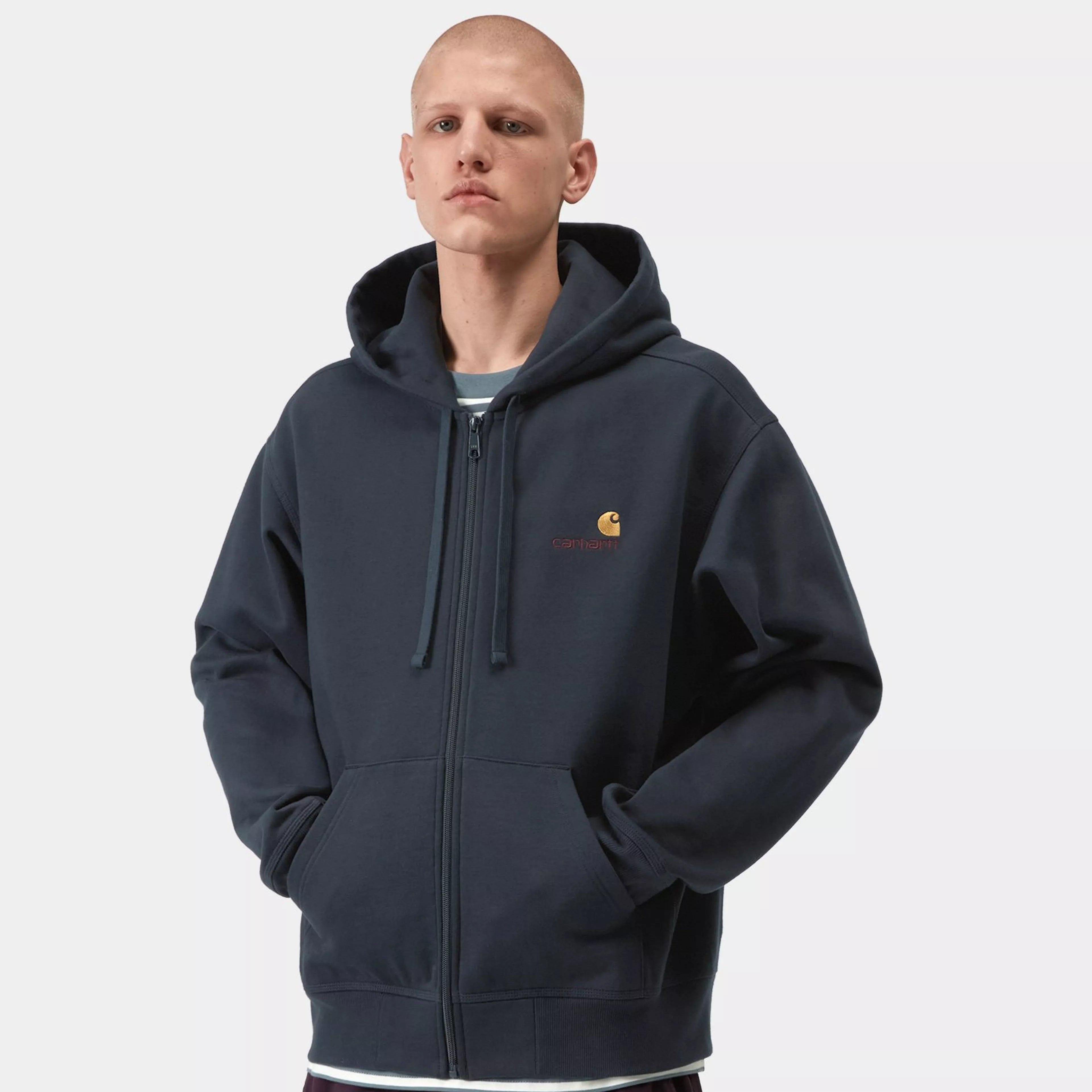 Carhartt WIP Hooded American Script Jacket - Deep Night