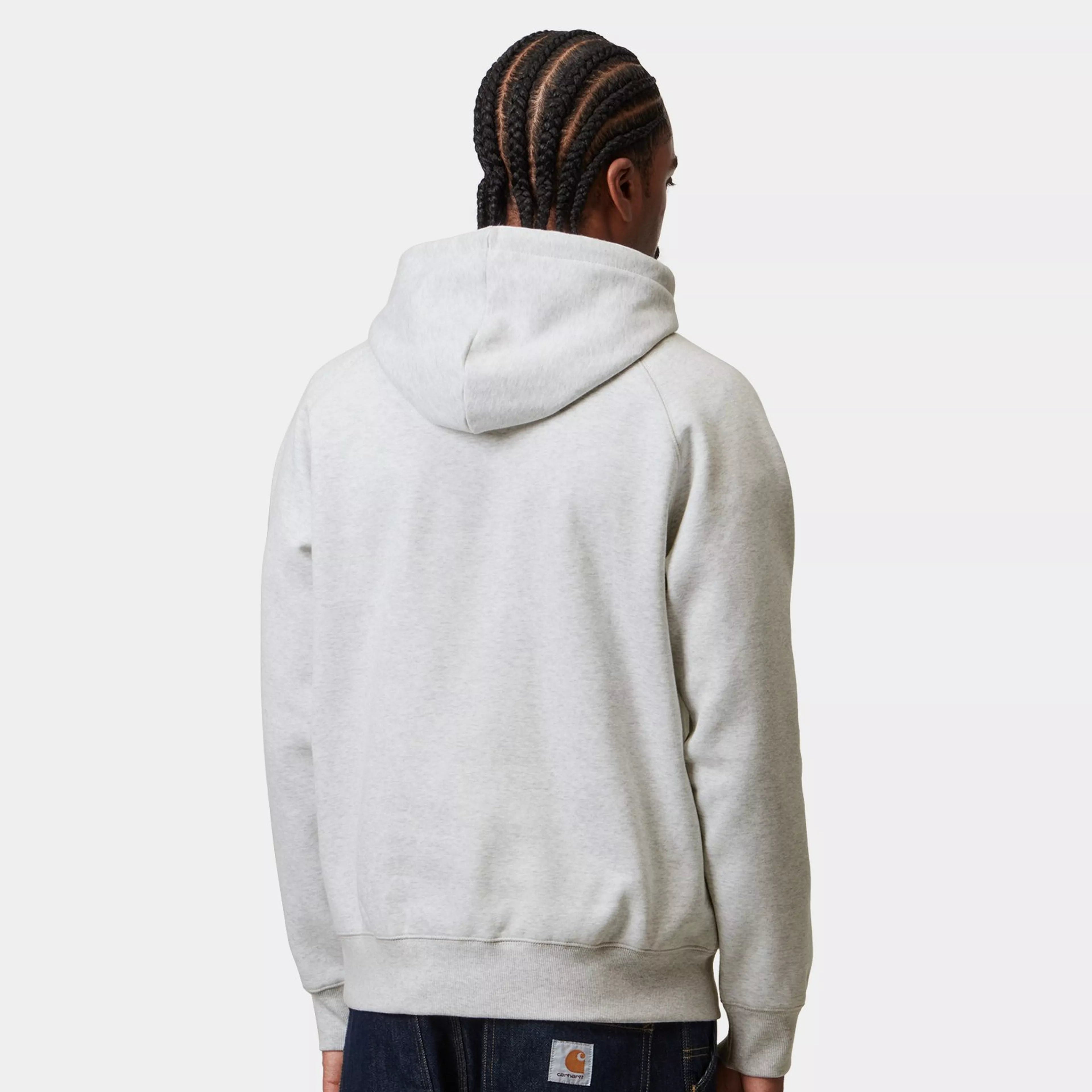Carhartt WIP Hooded Chase Sweatshirt - Ash Heather/Gold
