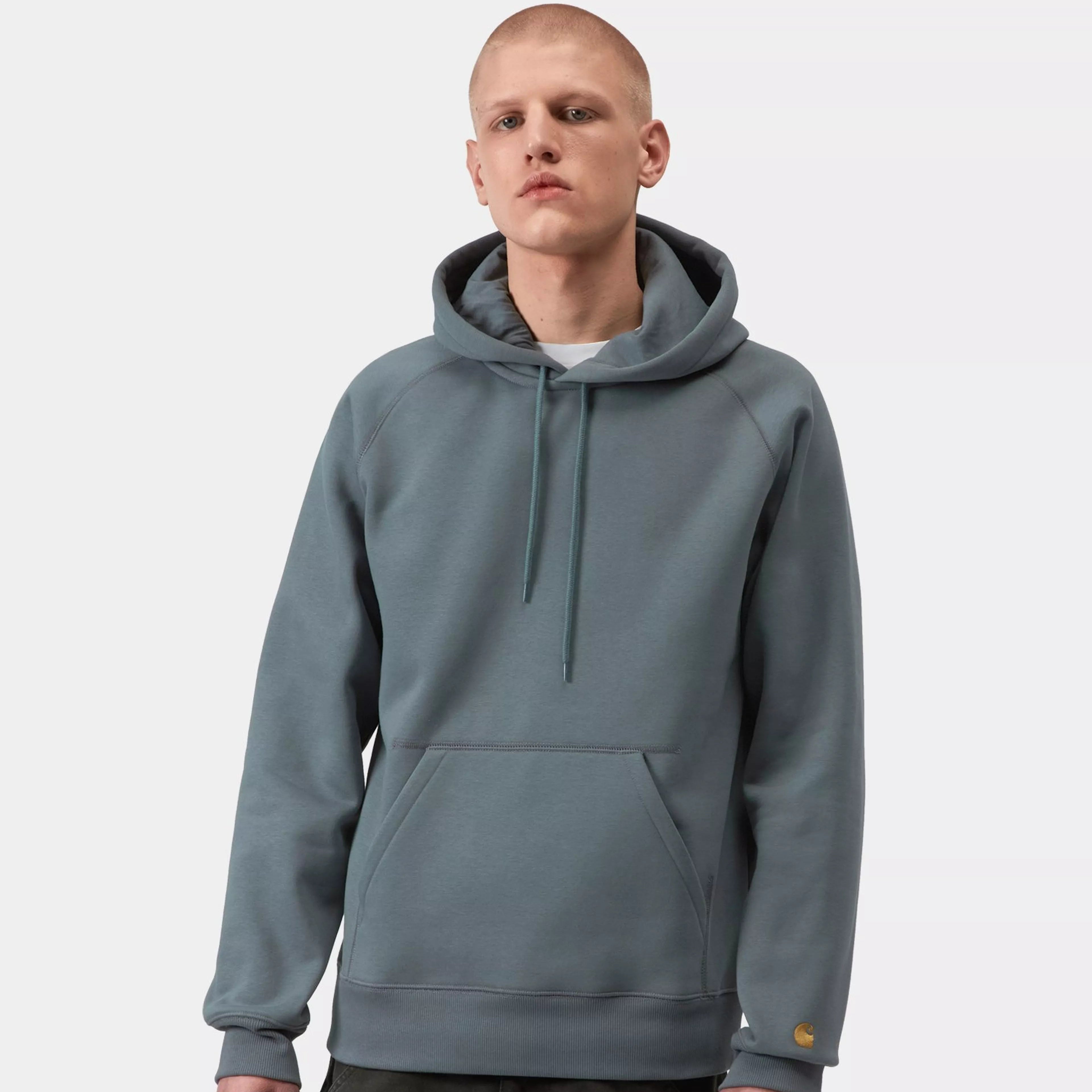 Carhartt WIP Hooded Chase Sweatshirt - Cozy Blue/Gold