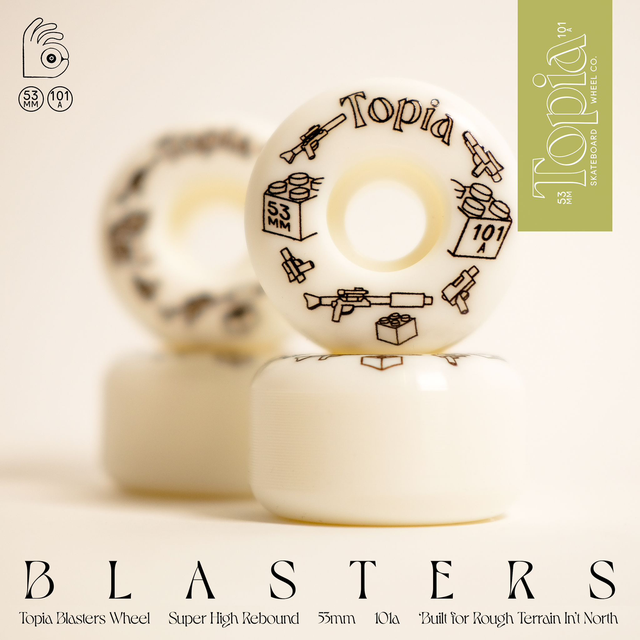 Topia Wheel Co Team Blasters Skateboard Wheels 101A - 53mm