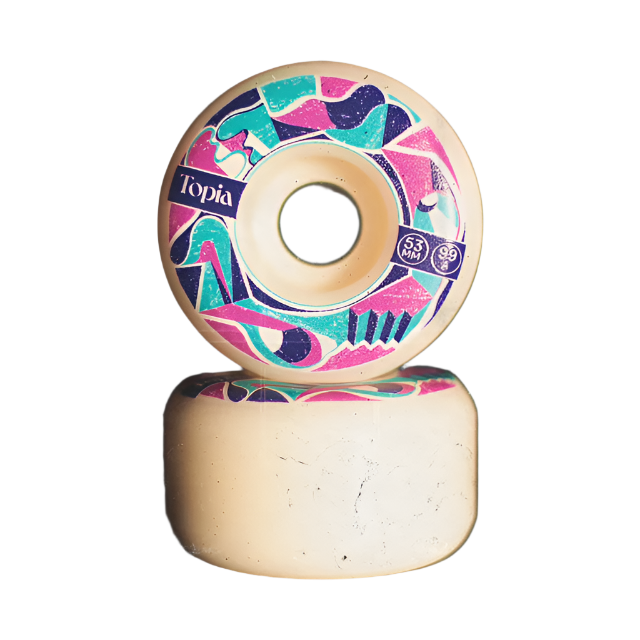 Topia Wheel Co Team SHR Skateboard Wheels 99A - 53mm