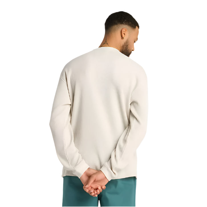 New Balance Numeric Longsleeve Waffle Henley Knit - Oatmeal Heather