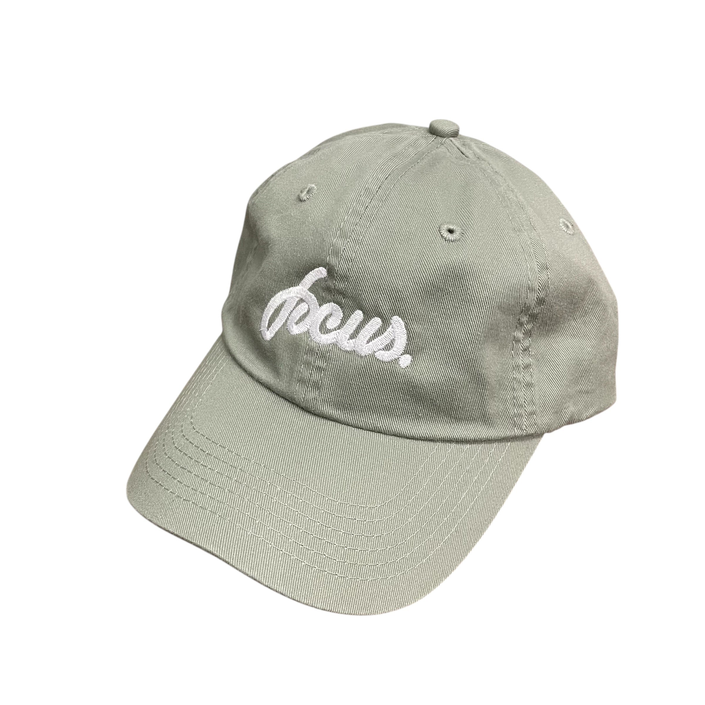 Focus Script Logo Dad Cap - Sage/White