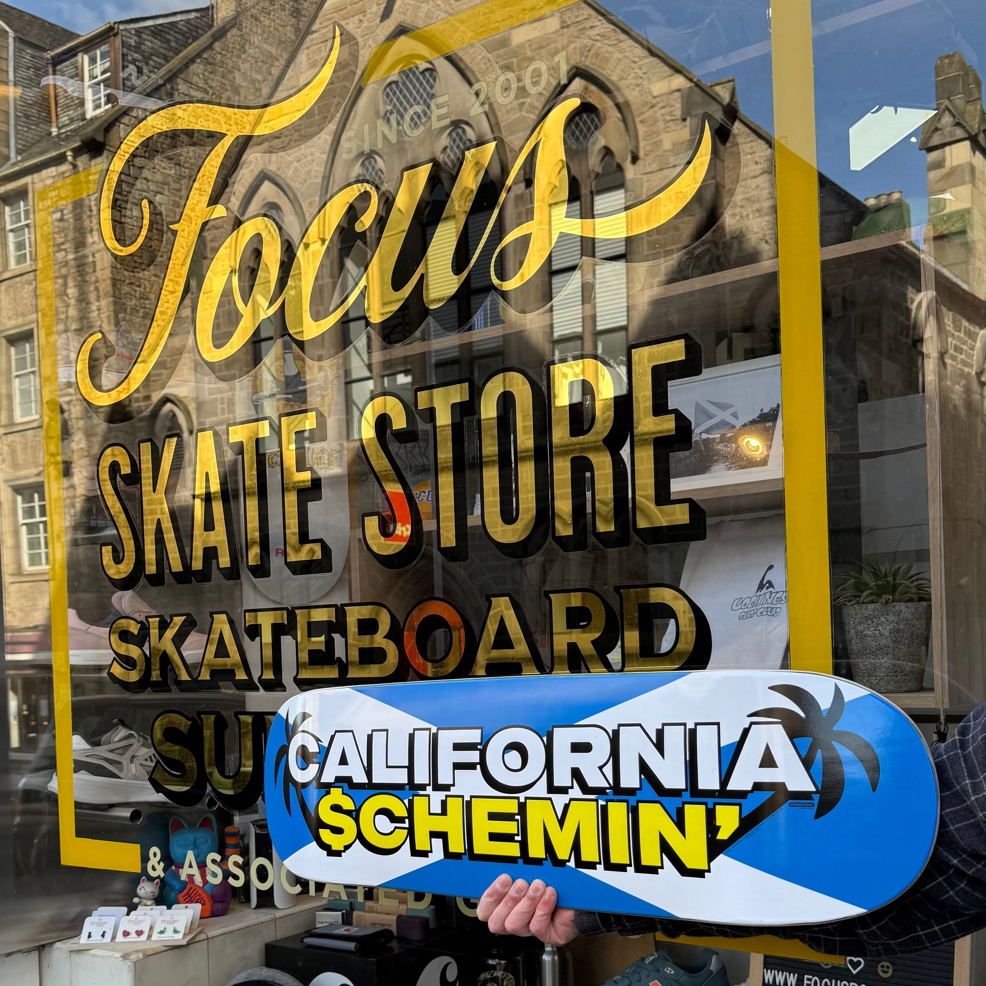 Focus x Auld Hag x California Schemin' Saltire Skateboard Deck - Various Sizes Pre-Order