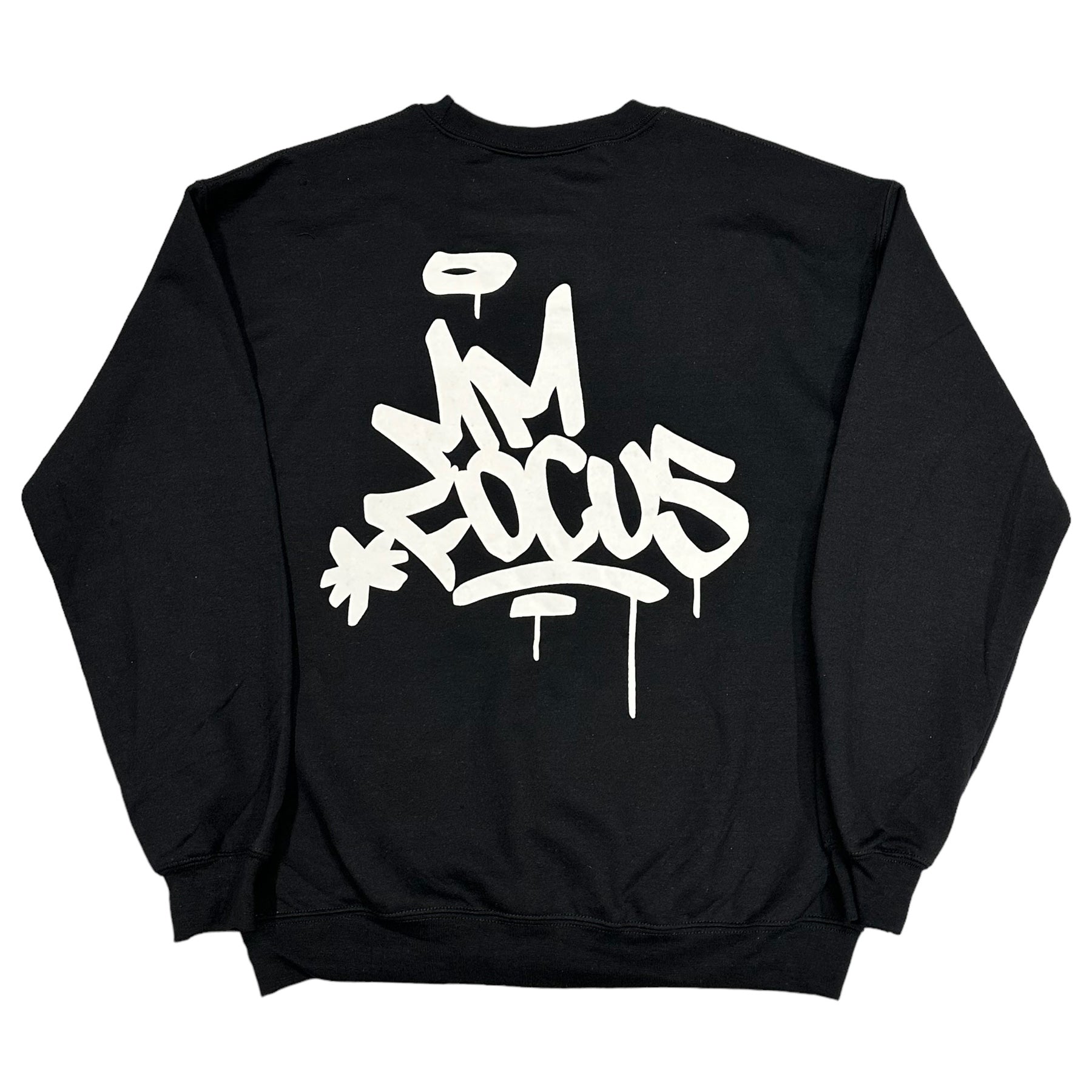 Black crew neck hoodie hotsell